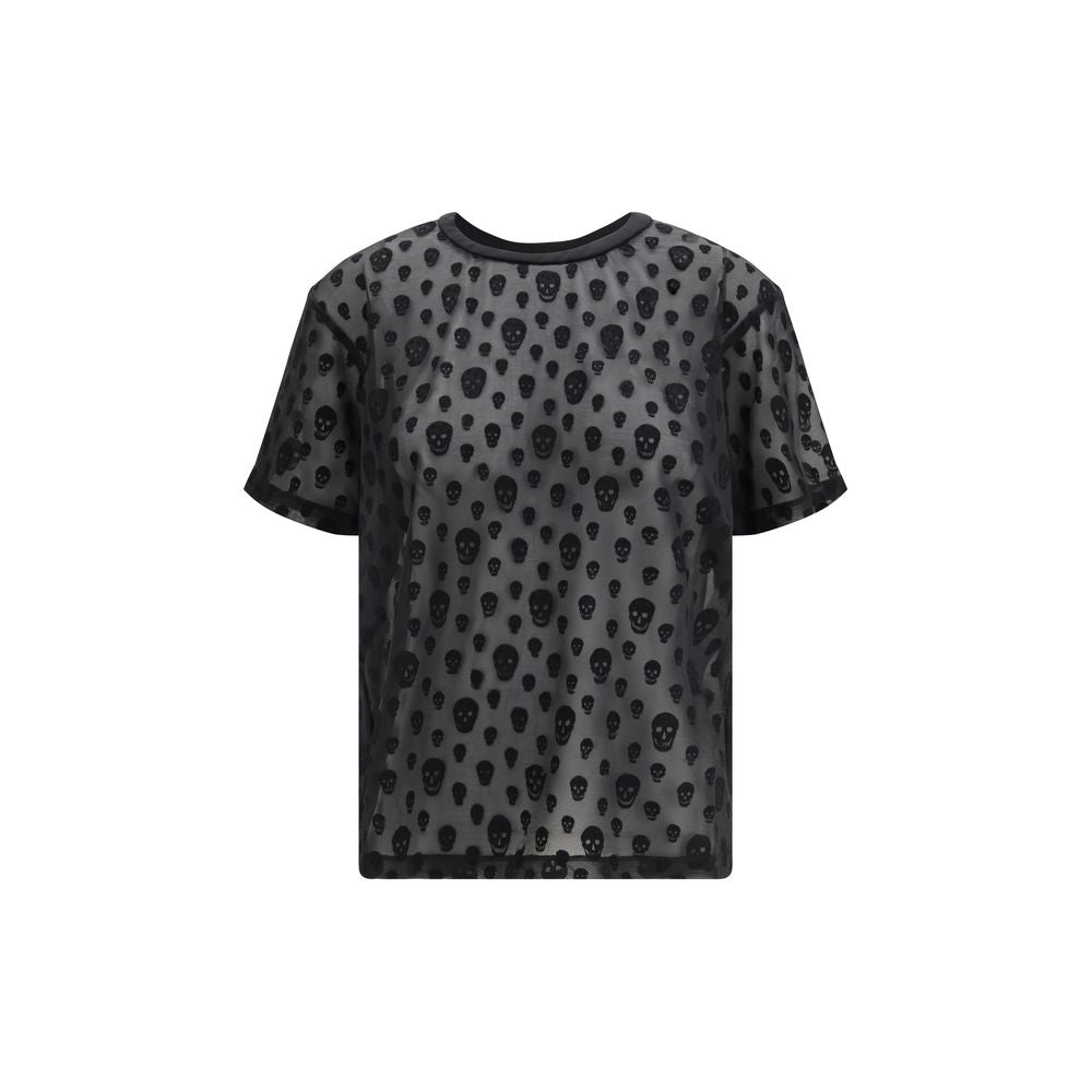 Alexander McQueen Schwarzes Polyamid-T-Shirt