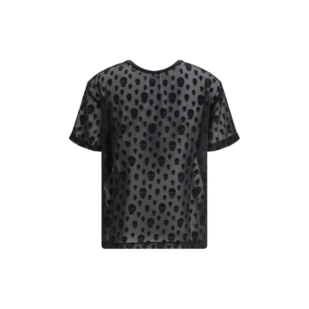 Alexander McQueen Schwarzes Polyamid-T-Shirt-2