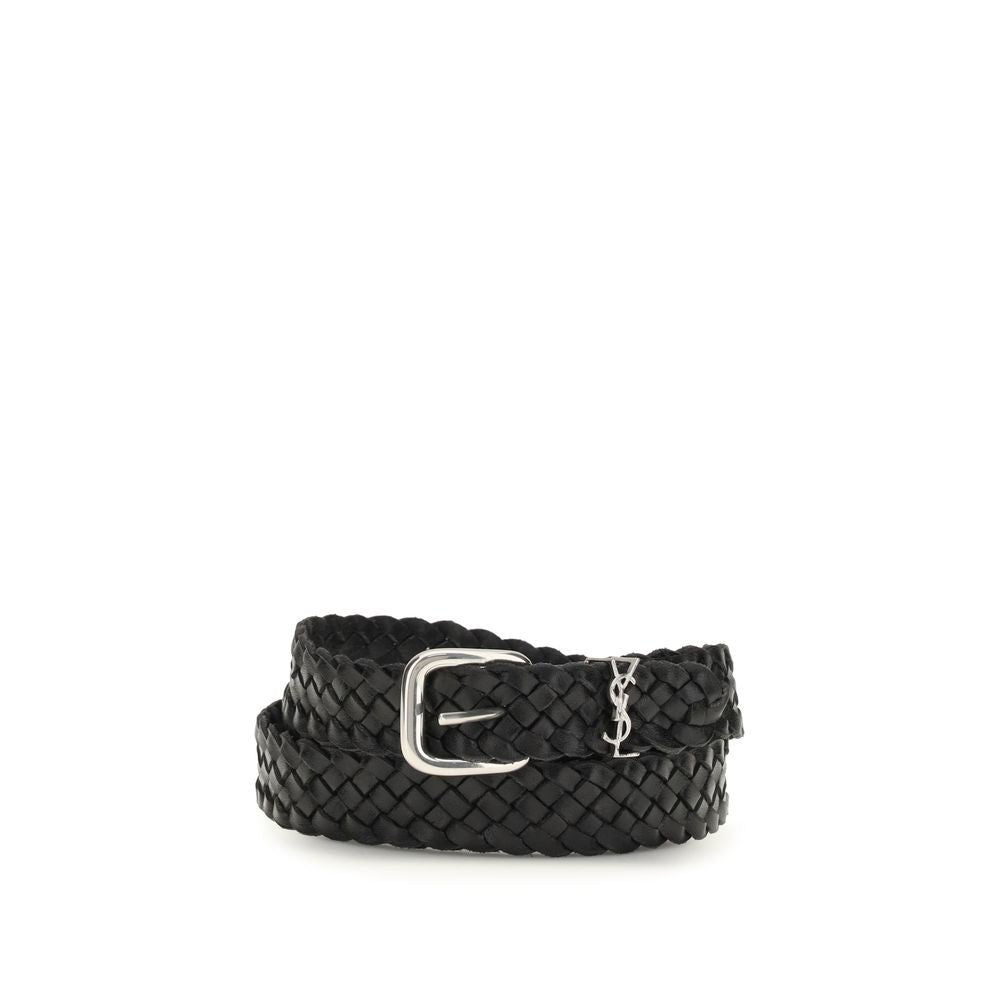 Saint Laurent Black Calfskin Bos Taurus Regular Belt-1
