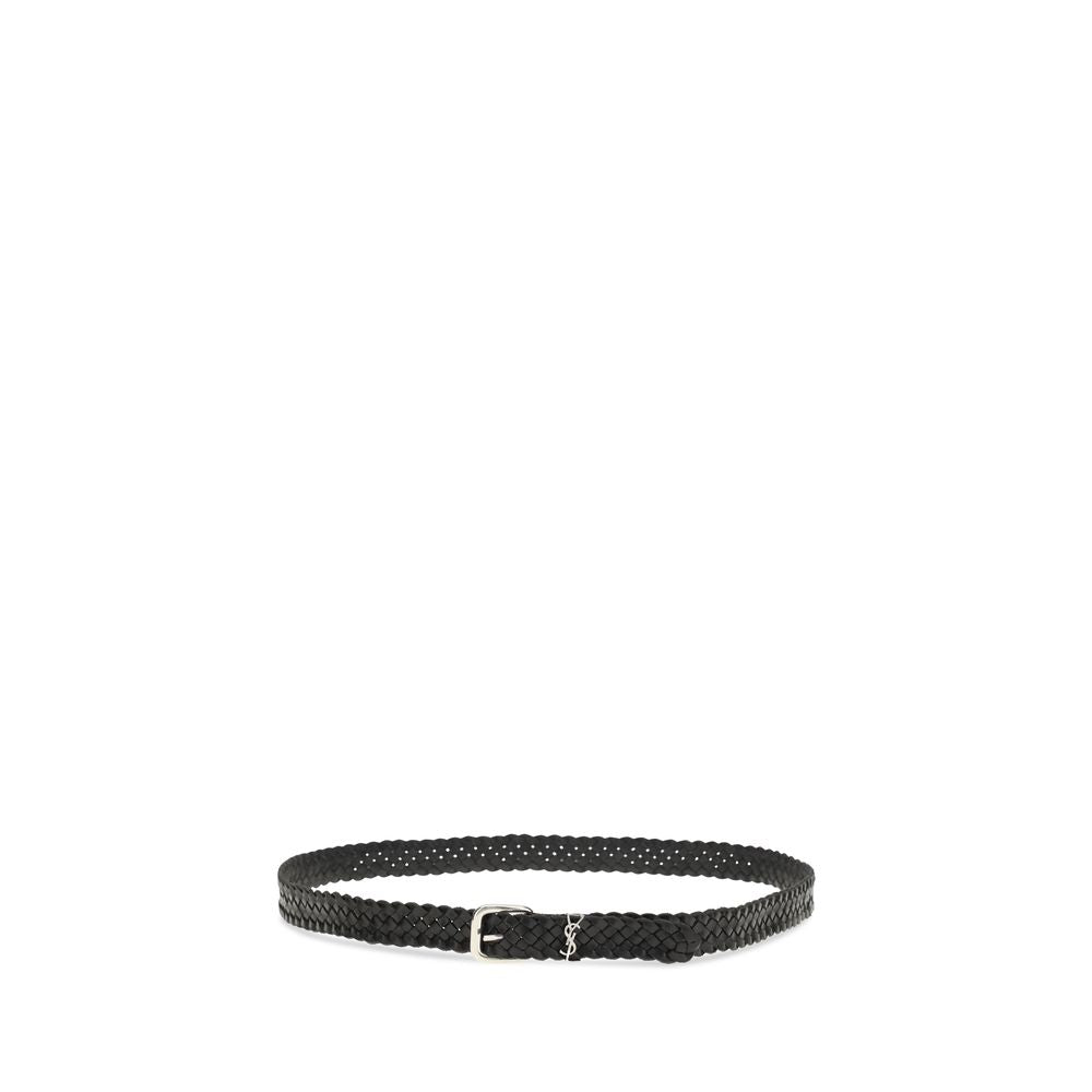 Saint Laurent Black Calfskin Bos Taurus Regular Belt-2