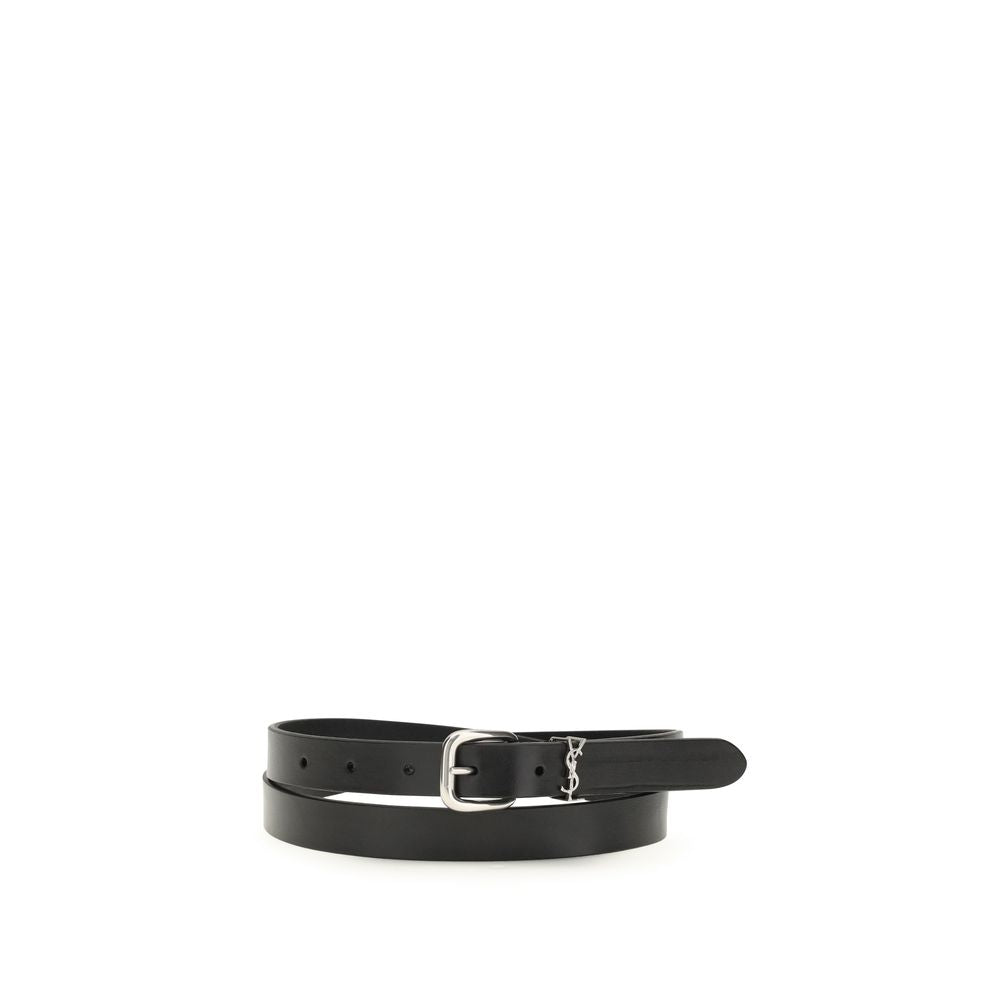 Saint Laurent Schwarzer Baumwollgürtel Regular-1
