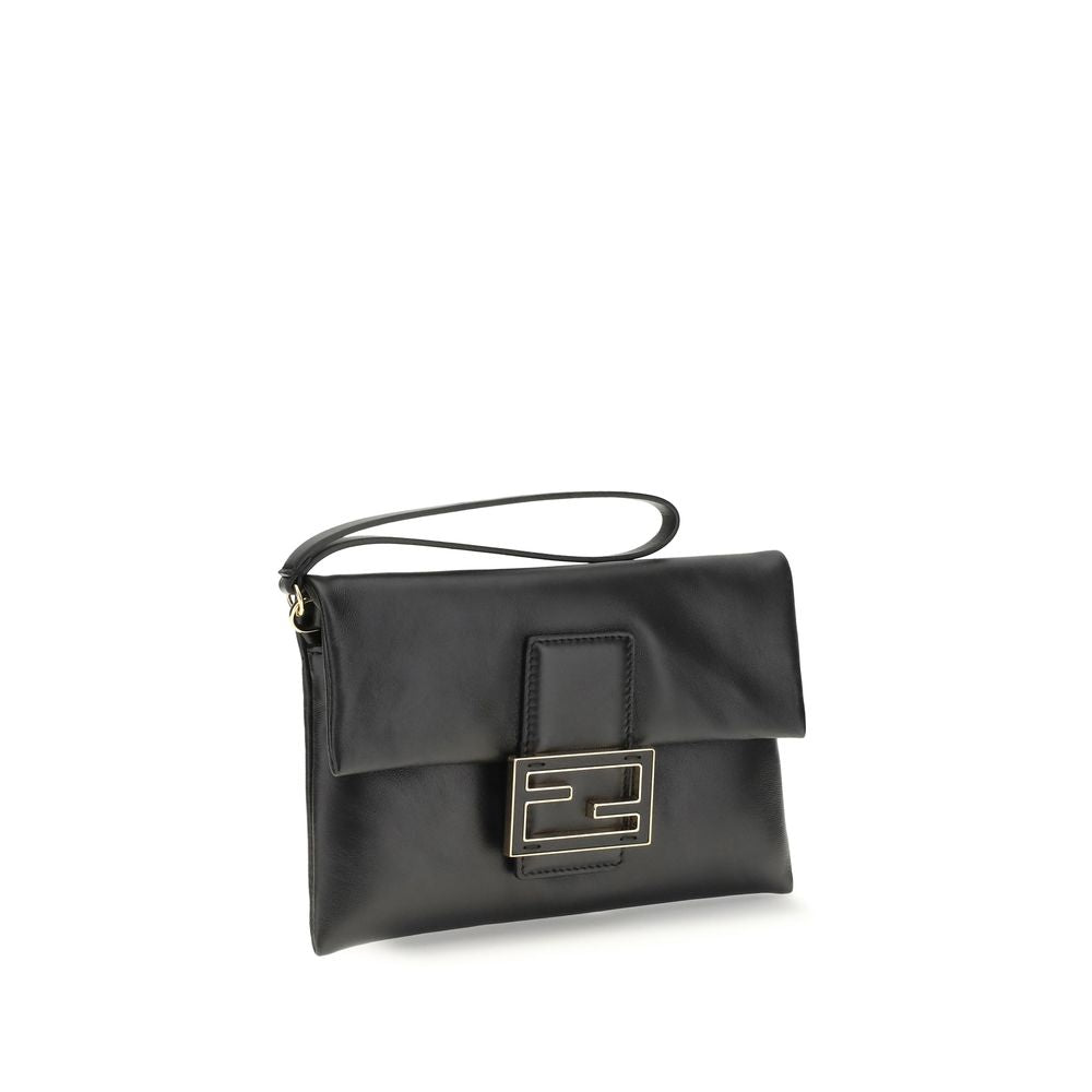 Fendi Black Calfskin Bos Taurus Clutch Bag-2