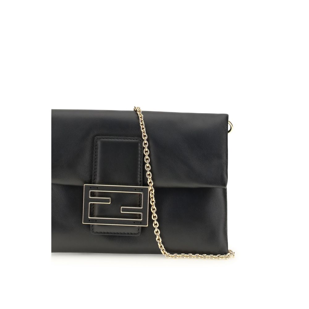 Fendi Black Calfskin Bos Taurus Clutch Bag-4