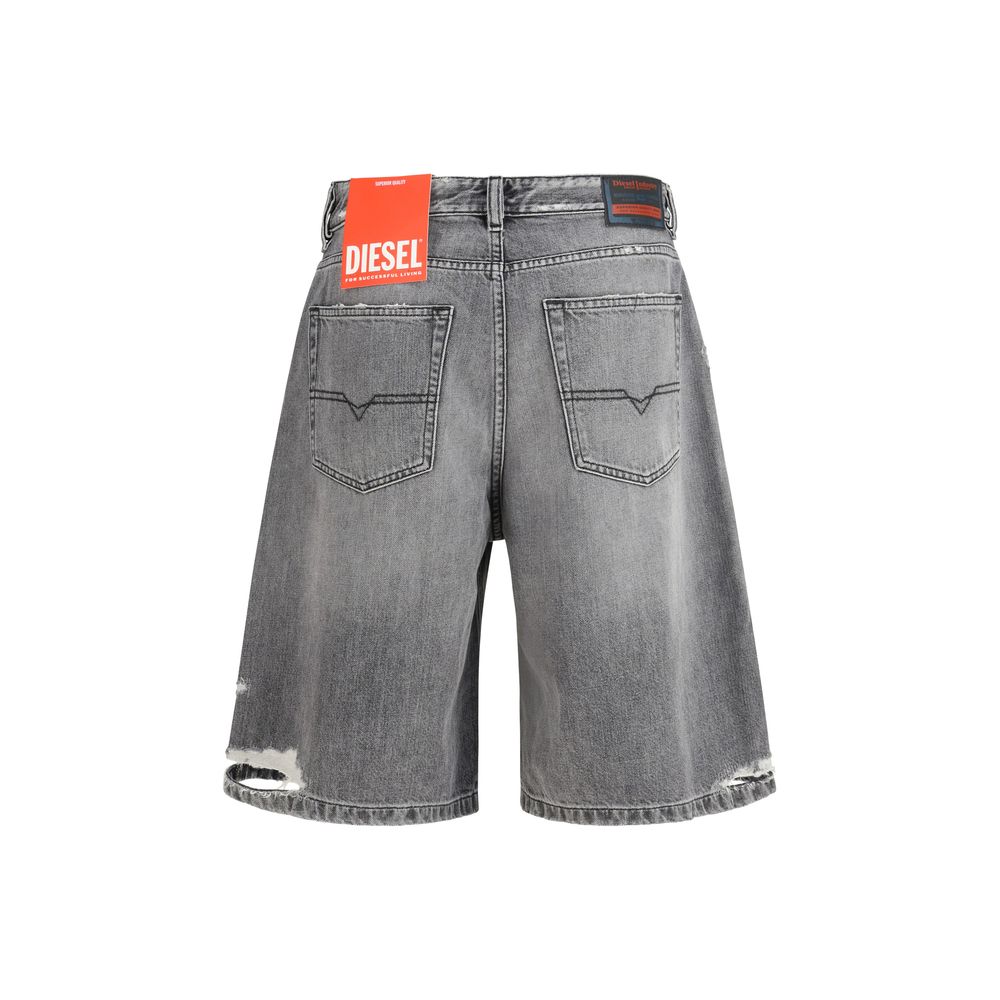 Diesel Graue Cargoshorts aus Baumwolle-2