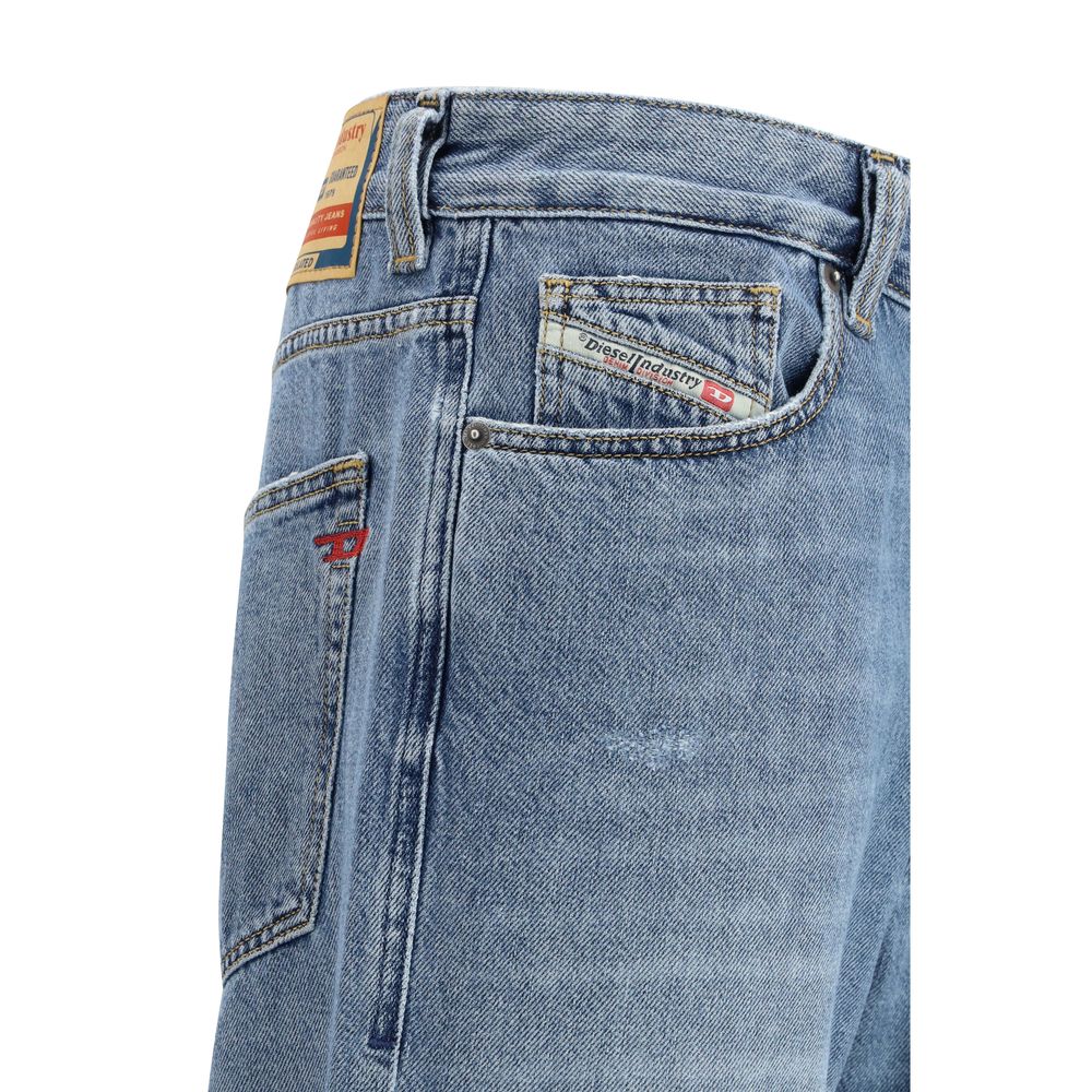 Diesel blue cotton jeans in a relaxed fit-3