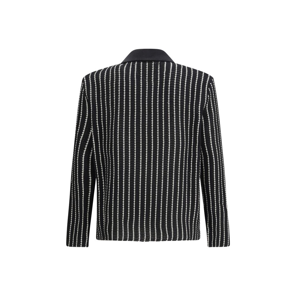 Jil Sander Schwarzer Baumwollstrickjacke-2