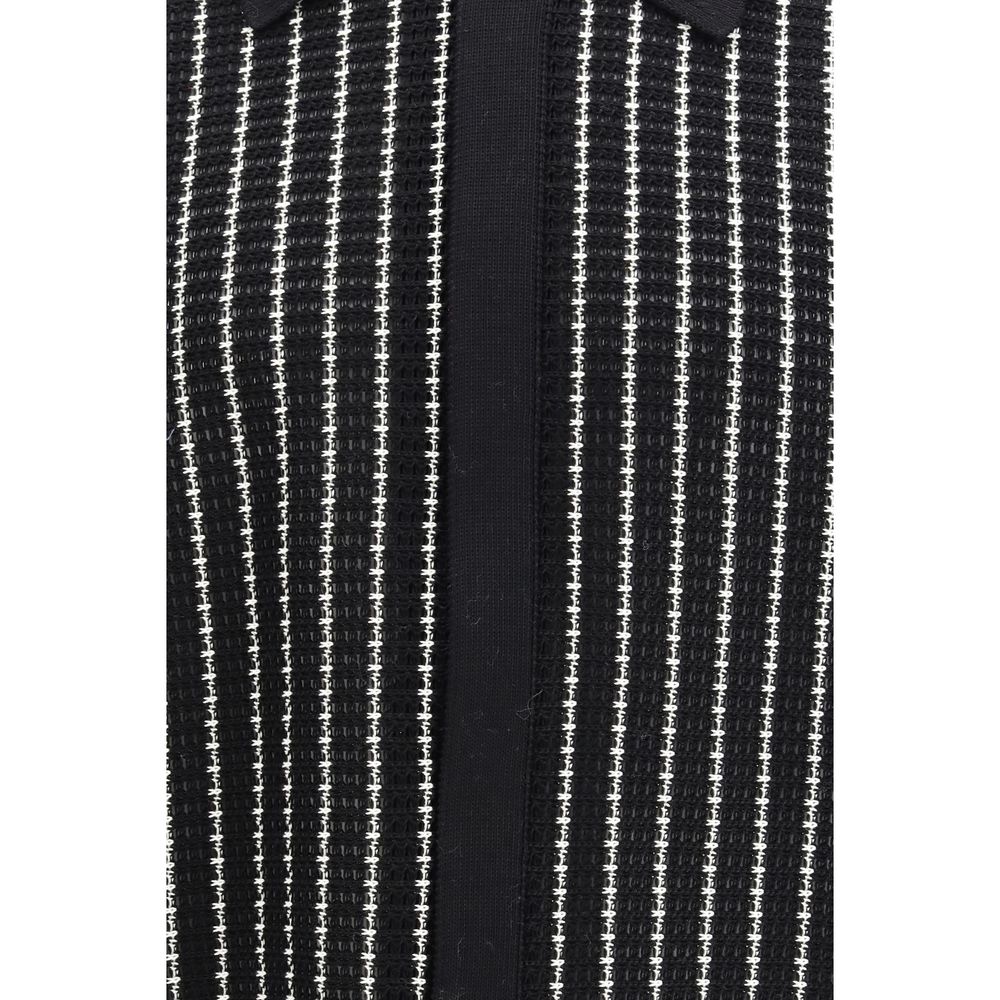 Jil Sander Schwarzer Baumwollstrickjacke-3