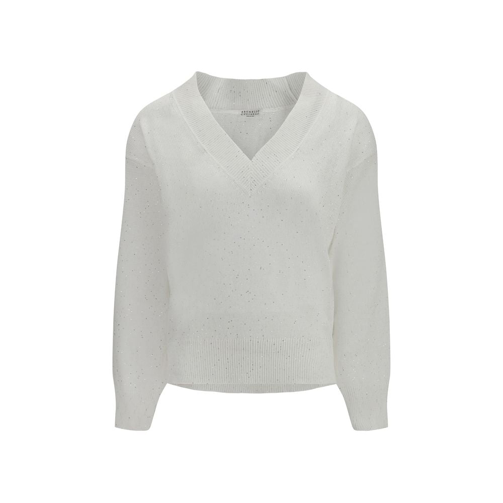Brunello Cucinelli Weißes Leinen-Sweatshirt