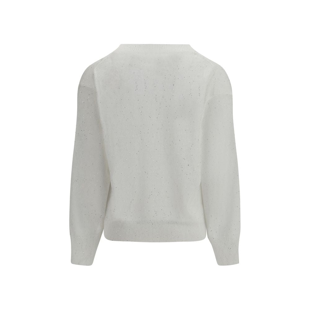 Brunello Cucinelli White Linen Sweatshirt-2