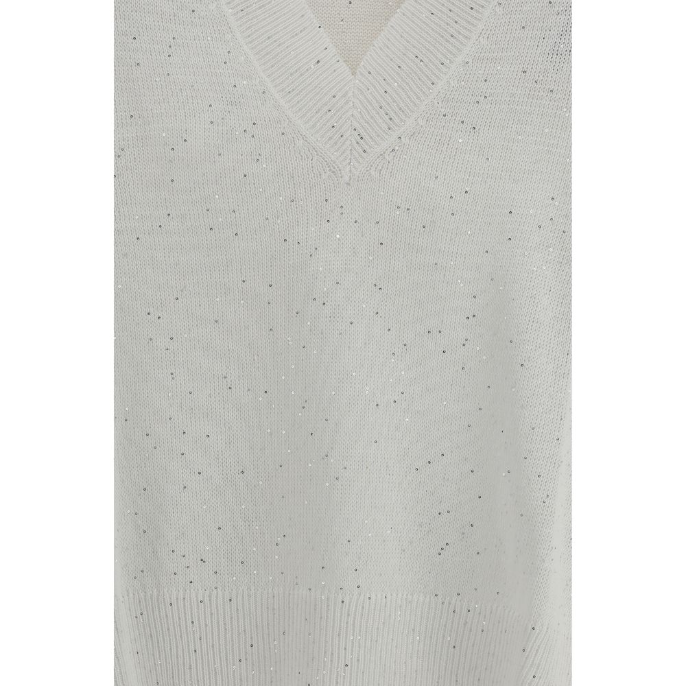 Brunello Cucinelli White Linen Sweatshirt-3