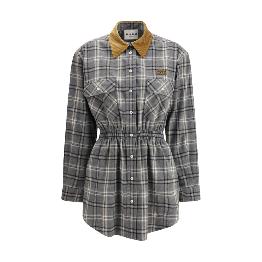 Miu Miu Grey Cotton Casual Dress-1