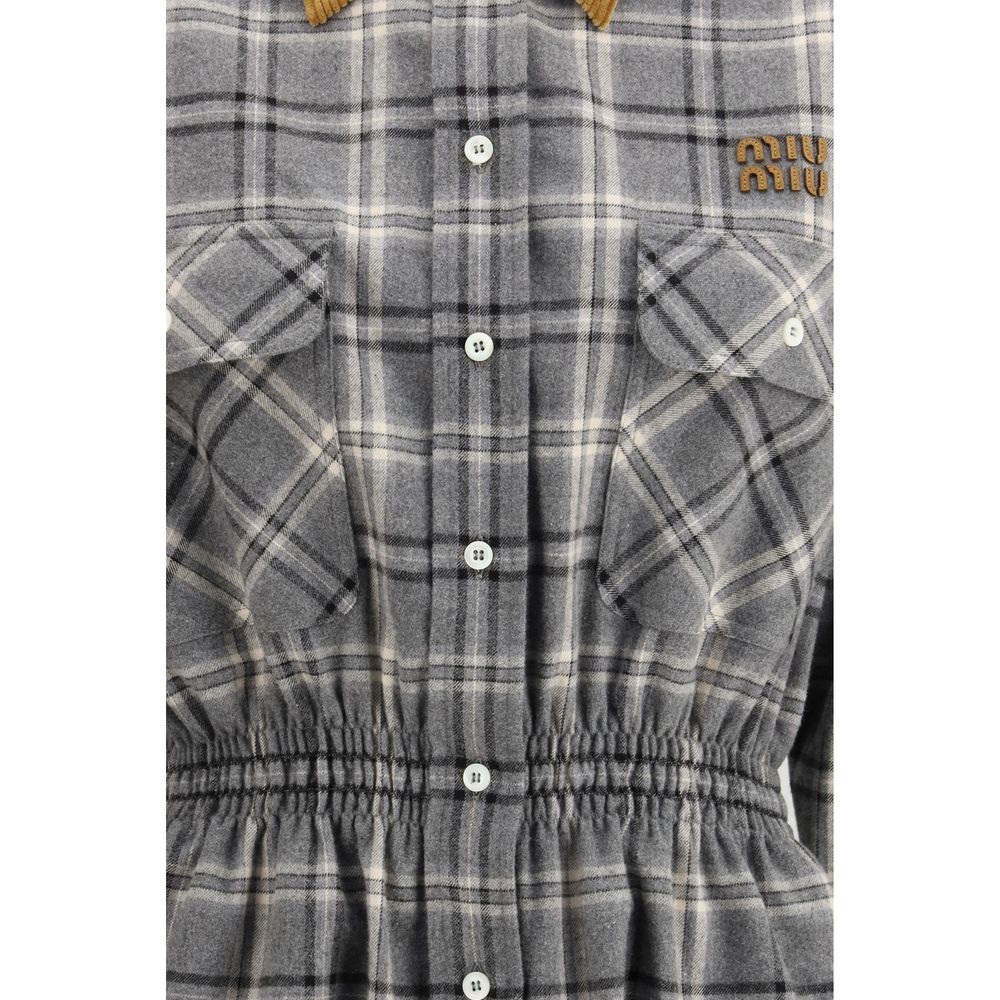 Miu Miu Grey Cotton Casual Dress-3