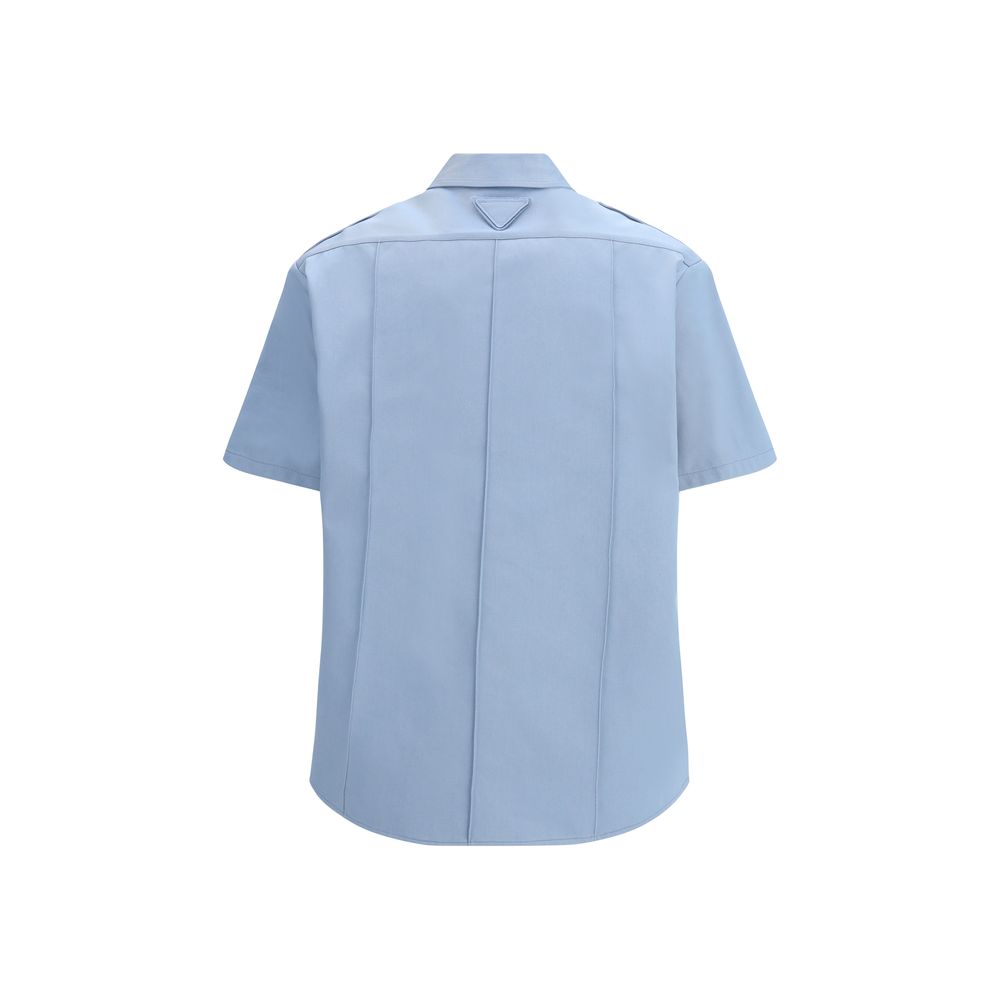 Prada Blaues Baumwoll-Kurzarmhemd-2
