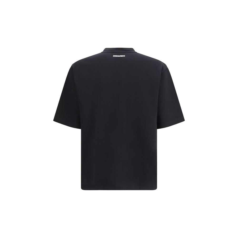 Dsquared² Schwarzes Baumwoll-T-Shirt-2