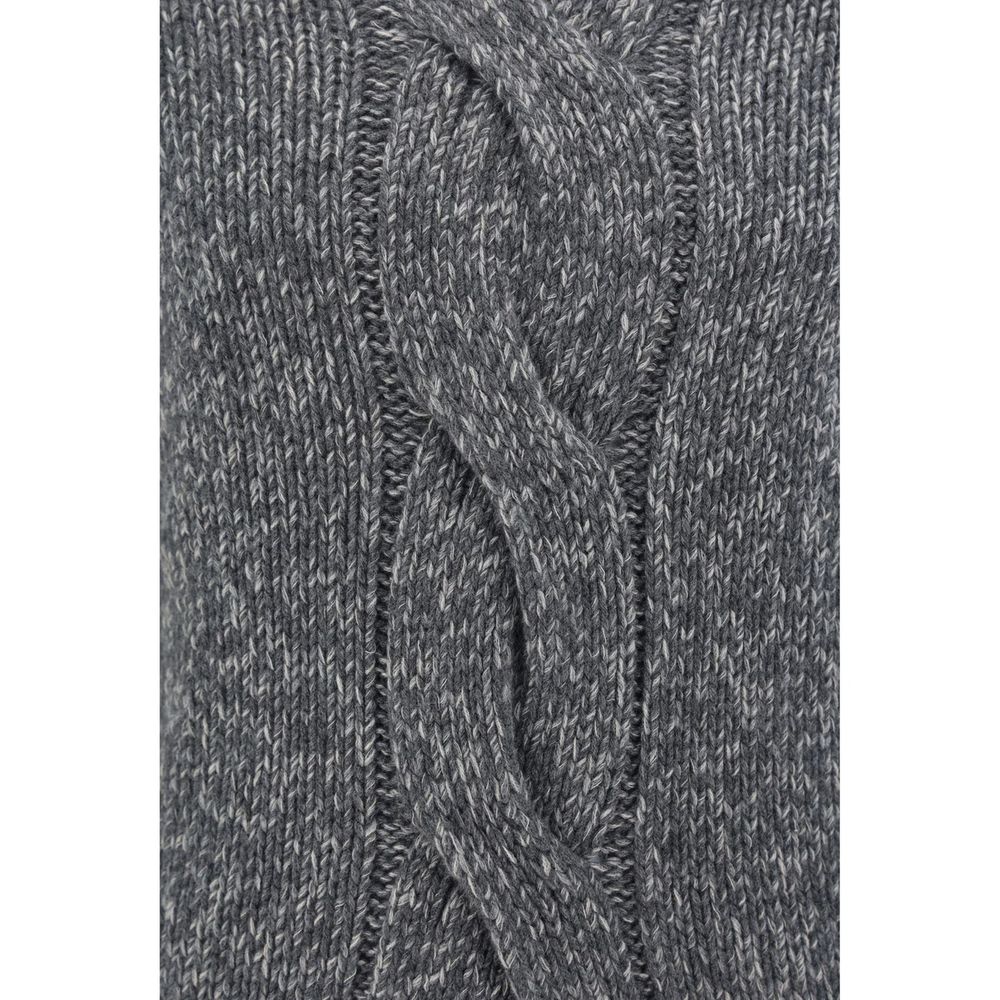 Brunello Cucinelli Grey Cashmere Sweater-4