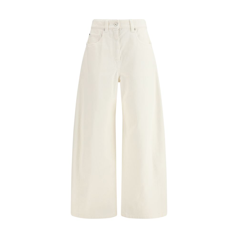 Brunello Cucinelli beige cotton trousers