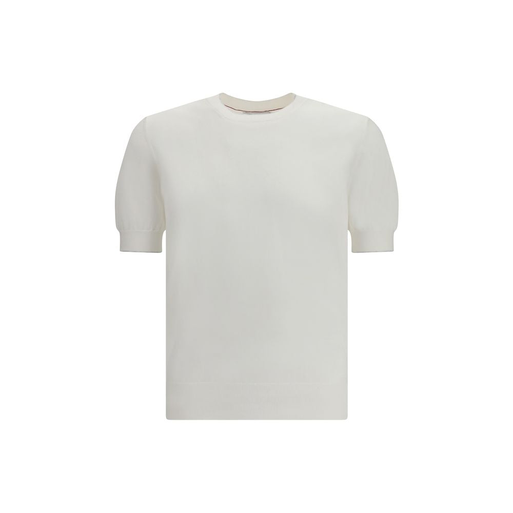 Brunello Cucinelli White Cotton T-Shirt-1