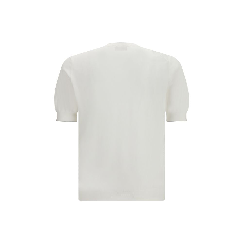 Brunello Cucinelli White Cotton T-Shirt-2