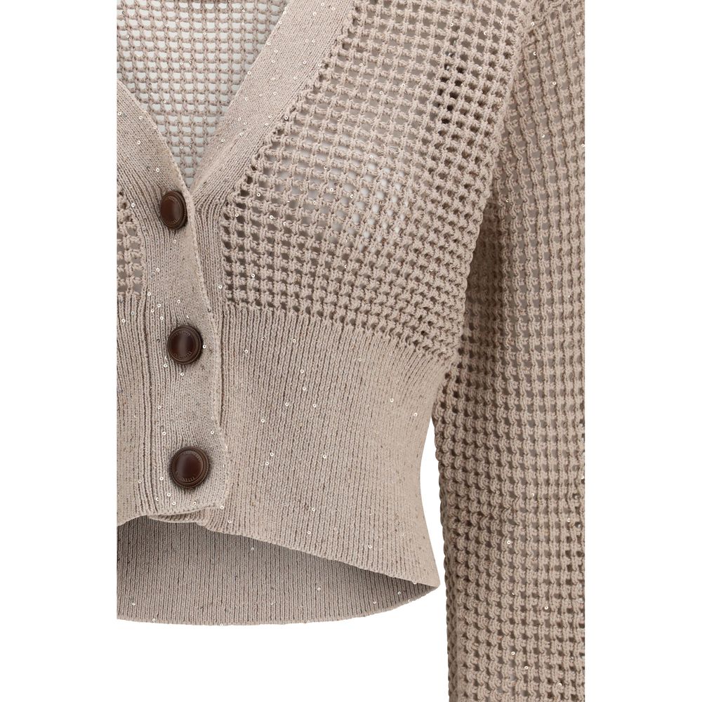 Brunello Cucinelli Beige Cotton Cardigan-3