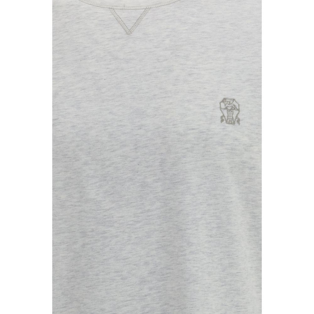 Brunello Cucinelli Graues Baumwoll-T-Shirt-3