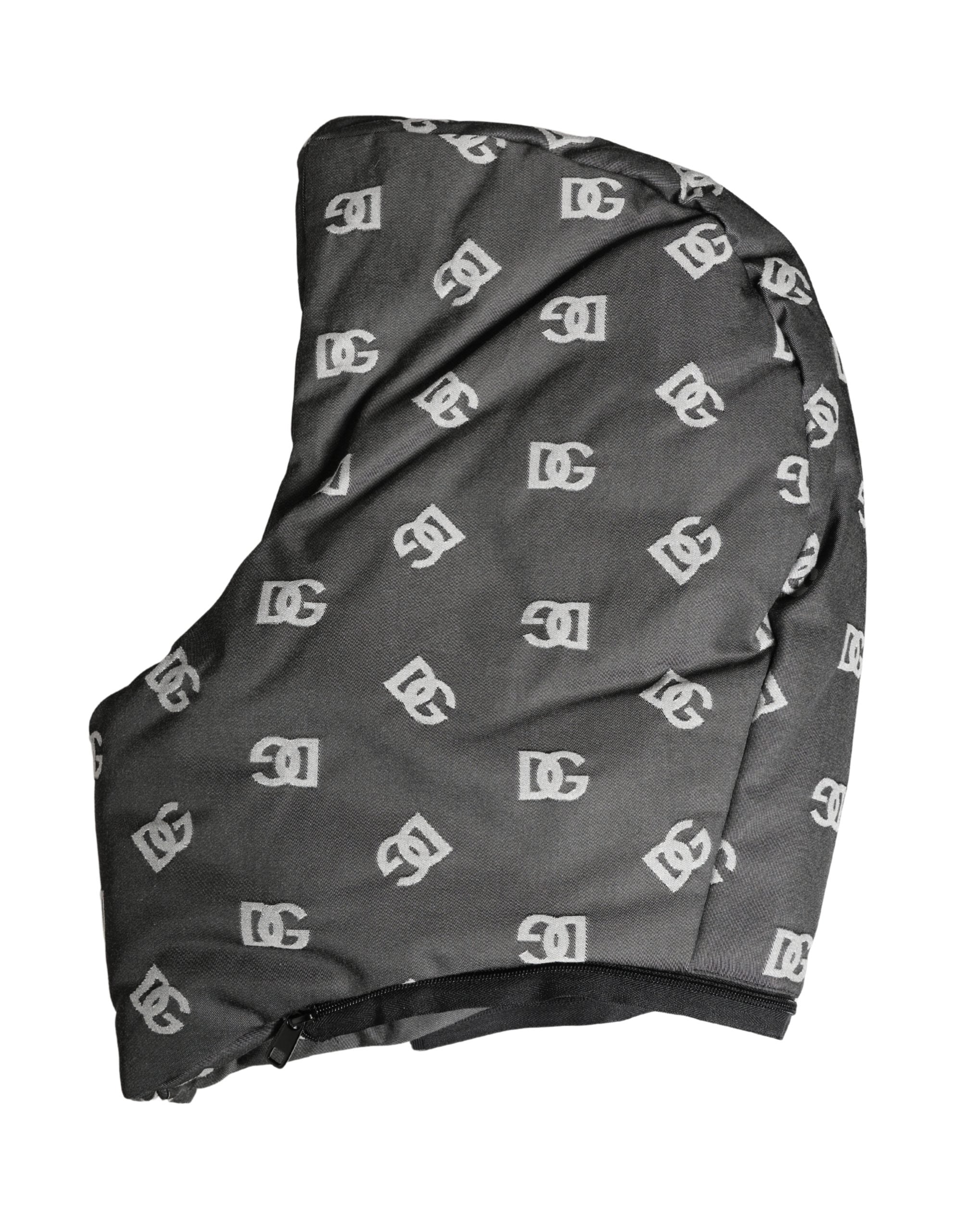 Dolce & Gabbana Black Logo-Print Headscarf Cap Hat-2