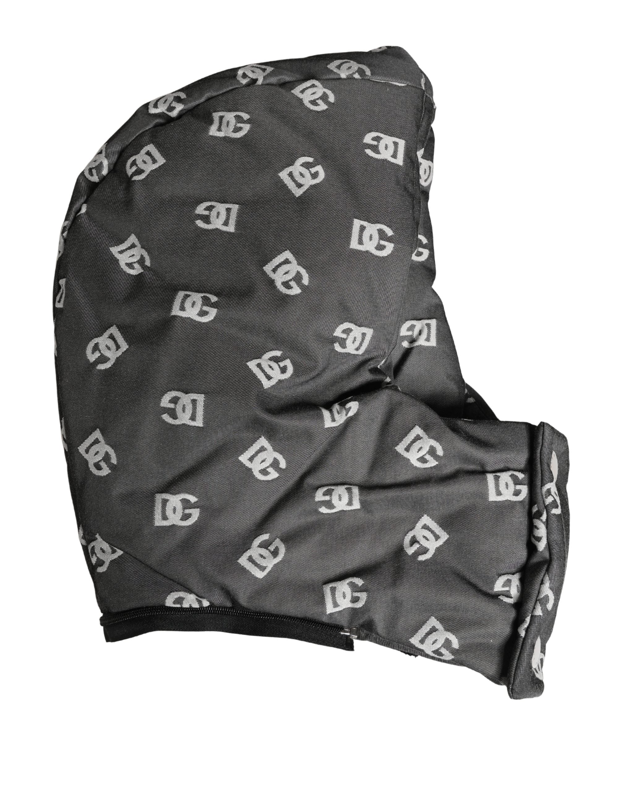 Dolce & Gabbana Black Logo-Print Headscarf Cap Hat-3