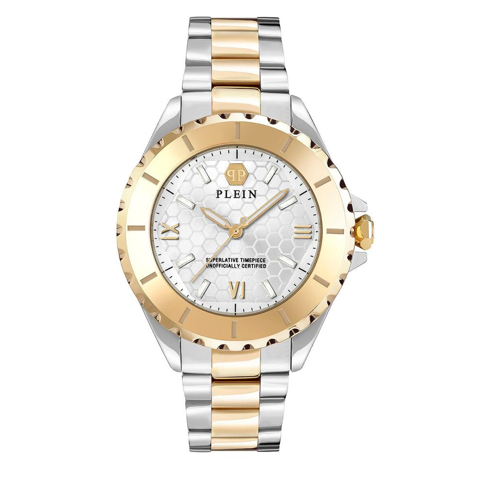 Philipp Plein Goldfarbene Edelstahl-Dresswatch-1