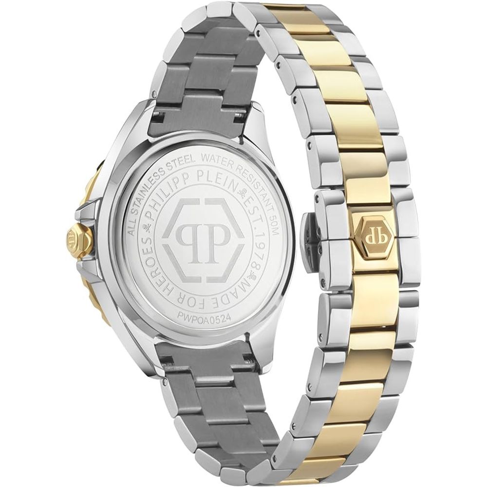 Philipp Plein Goldfarbene Edelstahl-Dresswatch-2