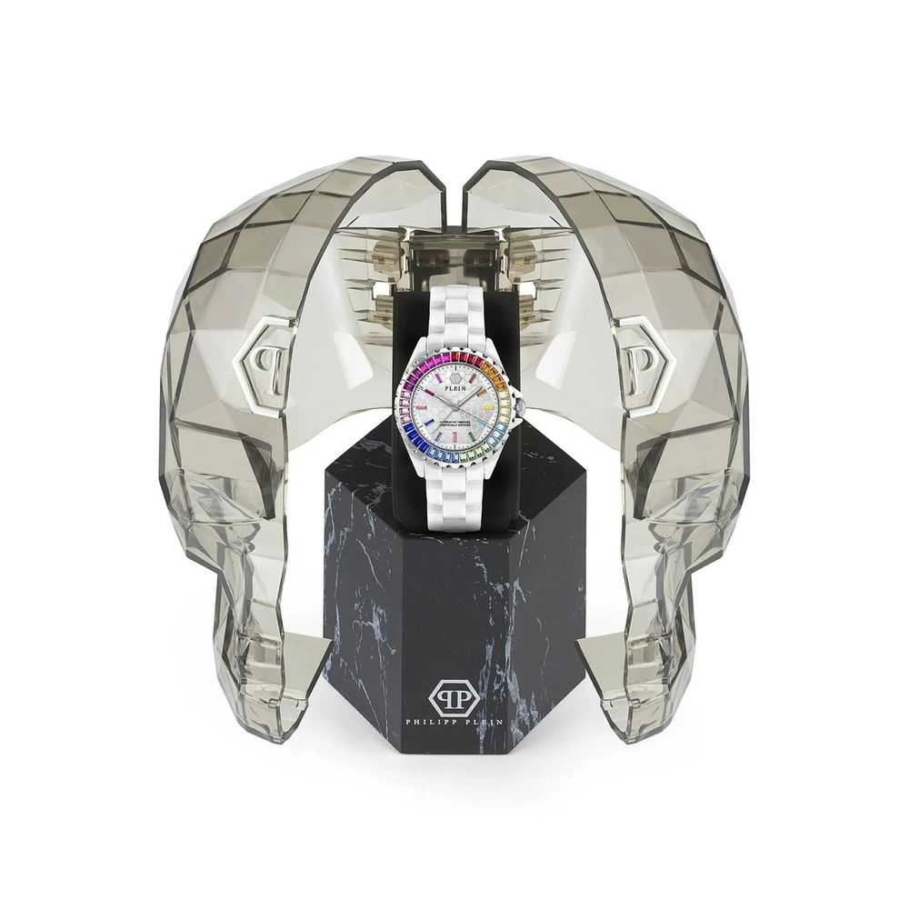 Philipp Plein Weiße Keramik-Kleideruhr-2