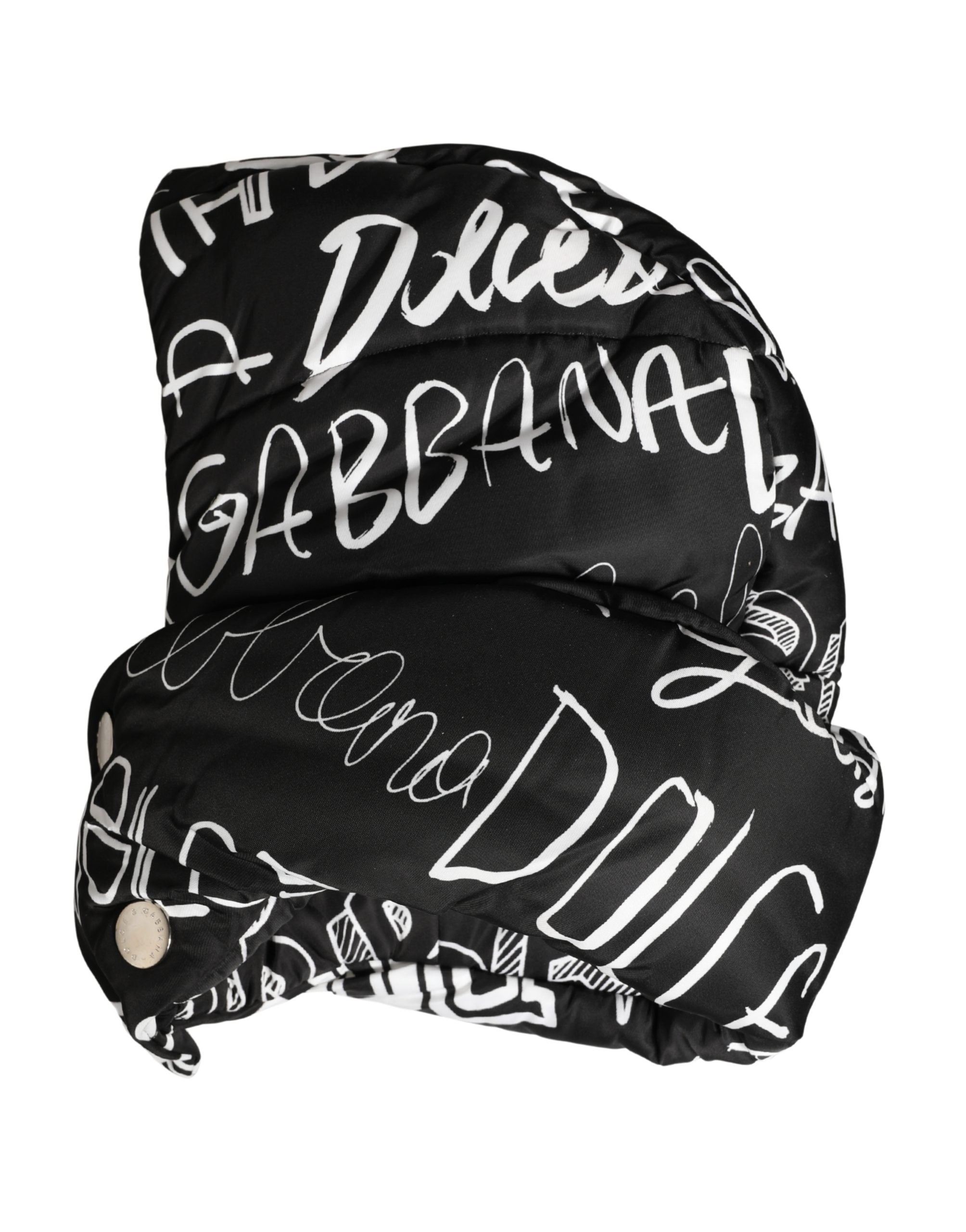 Dolce & Gabbana Black Logo-Print Headscarf Cap Hat-3