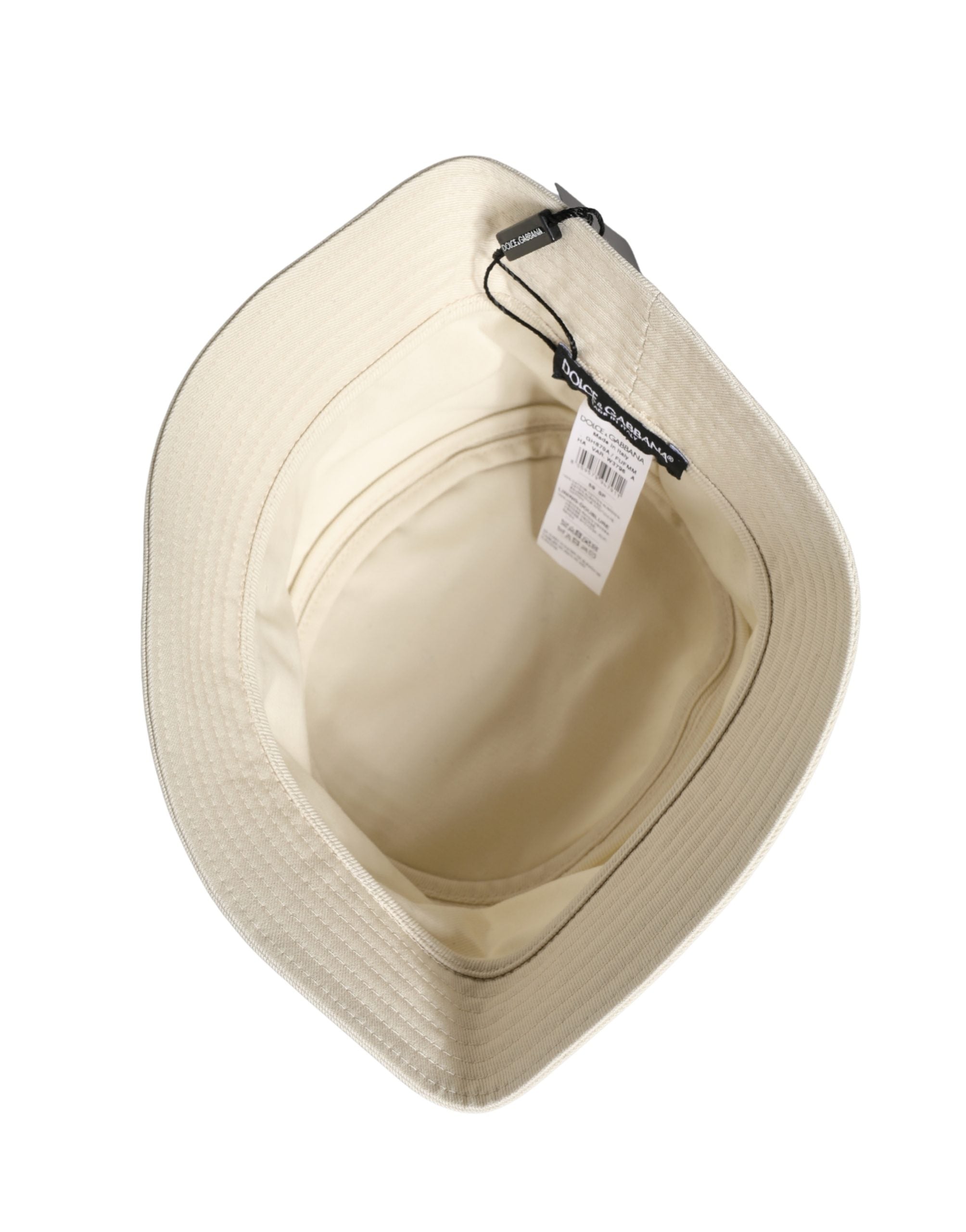 Dolce & Gabbana Herren Fischerhut aus weißer Baumwolle-6