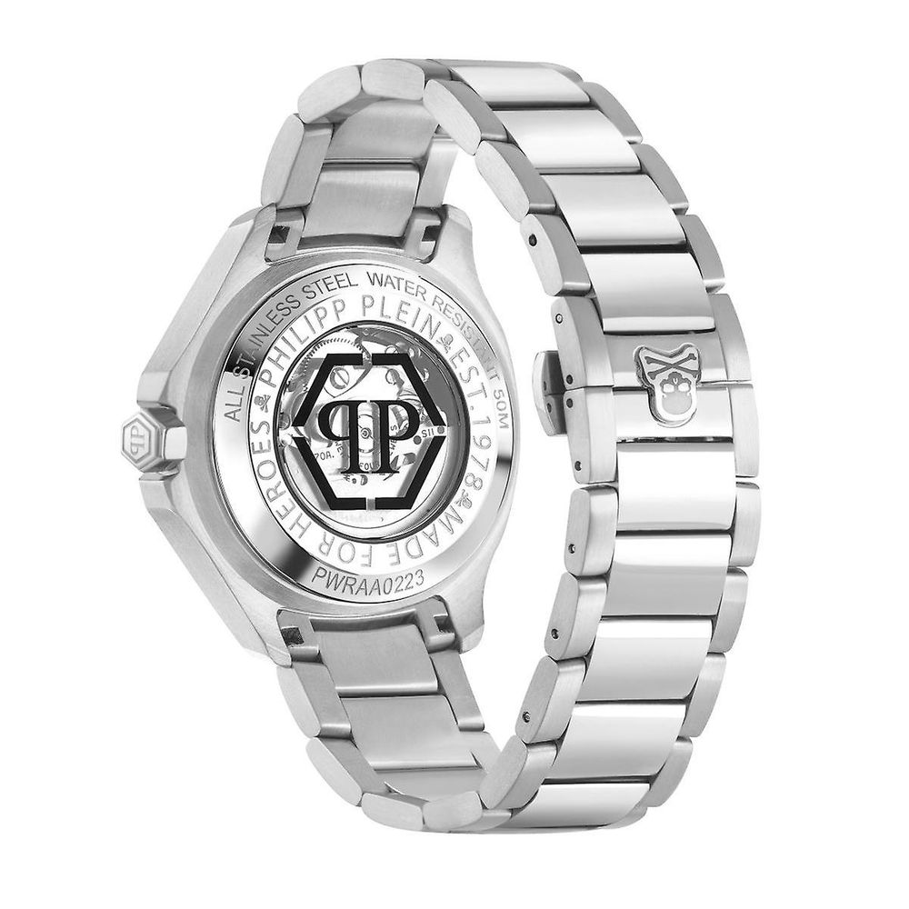 Philipp Plein Graue Edelstahl-Dresswatch-2