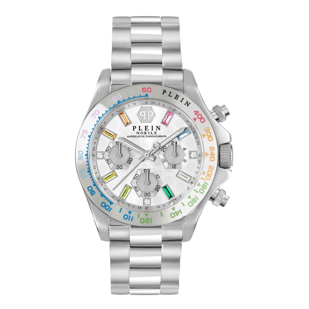 Philipp Plein Graue Edelstahl-Kleideruhr-1