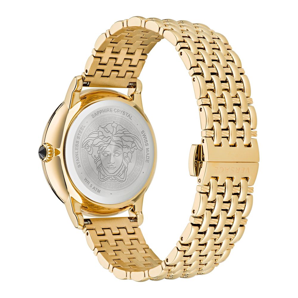 Versace Goldfarbene Edelstahl-Dresswatch-2