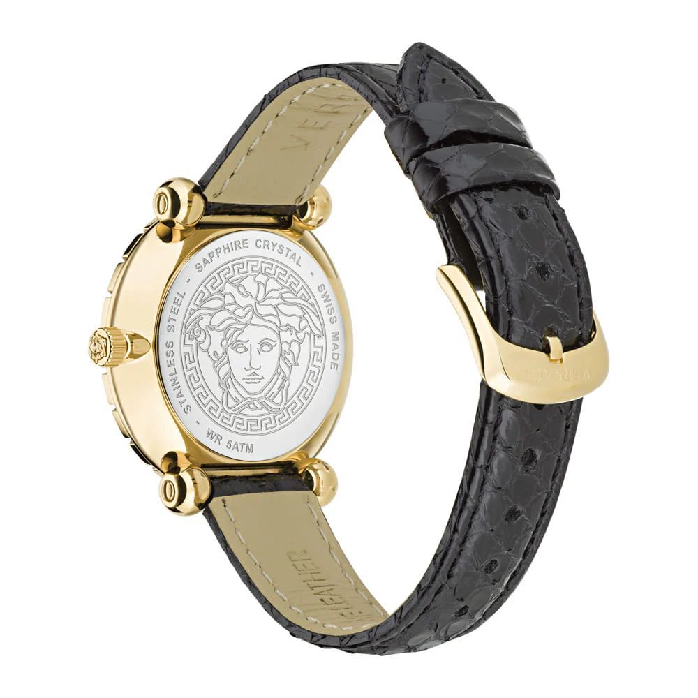 Versace Black Fur Dress Watch-2
