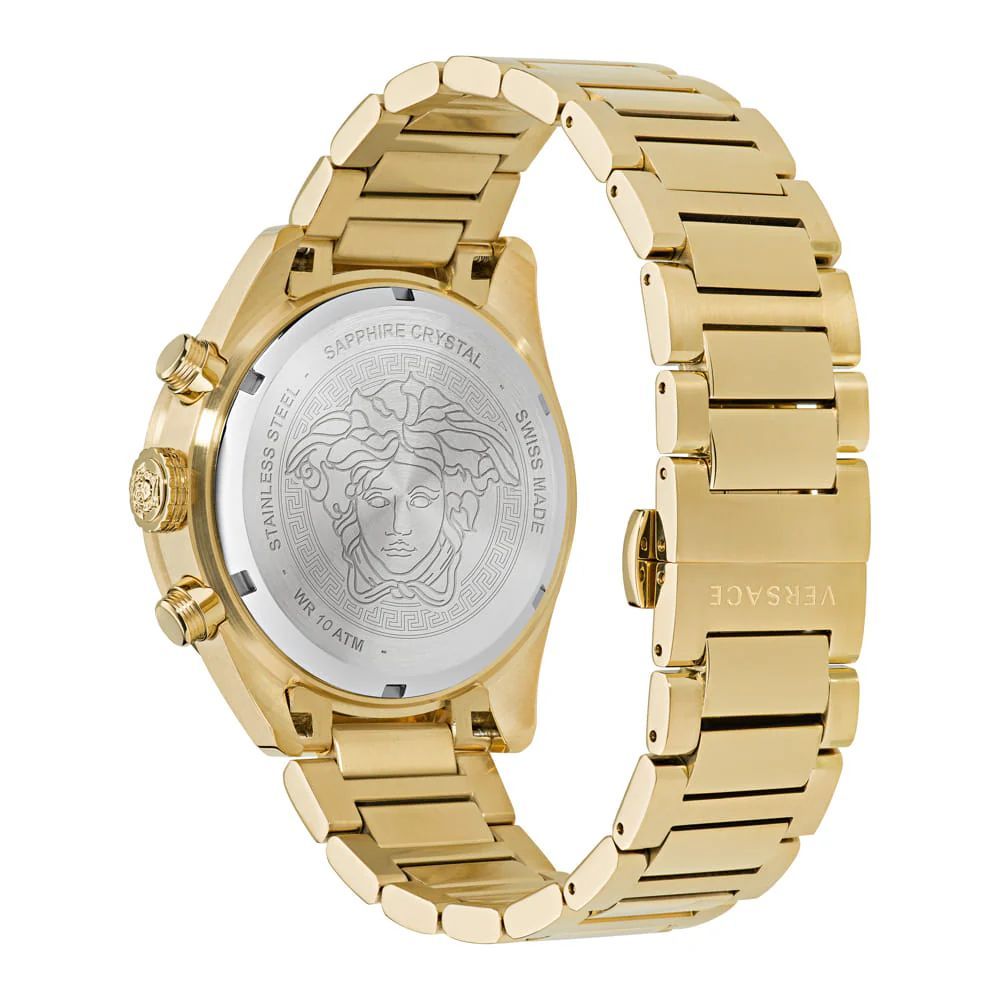 Versace Goldfarbene Edelstahl-Dresswatch-2