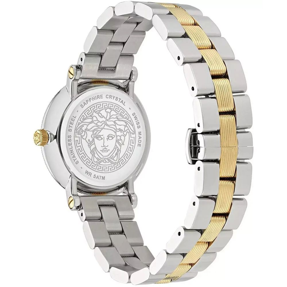 Versace Graue Edelstahl-Kleideruhr-2