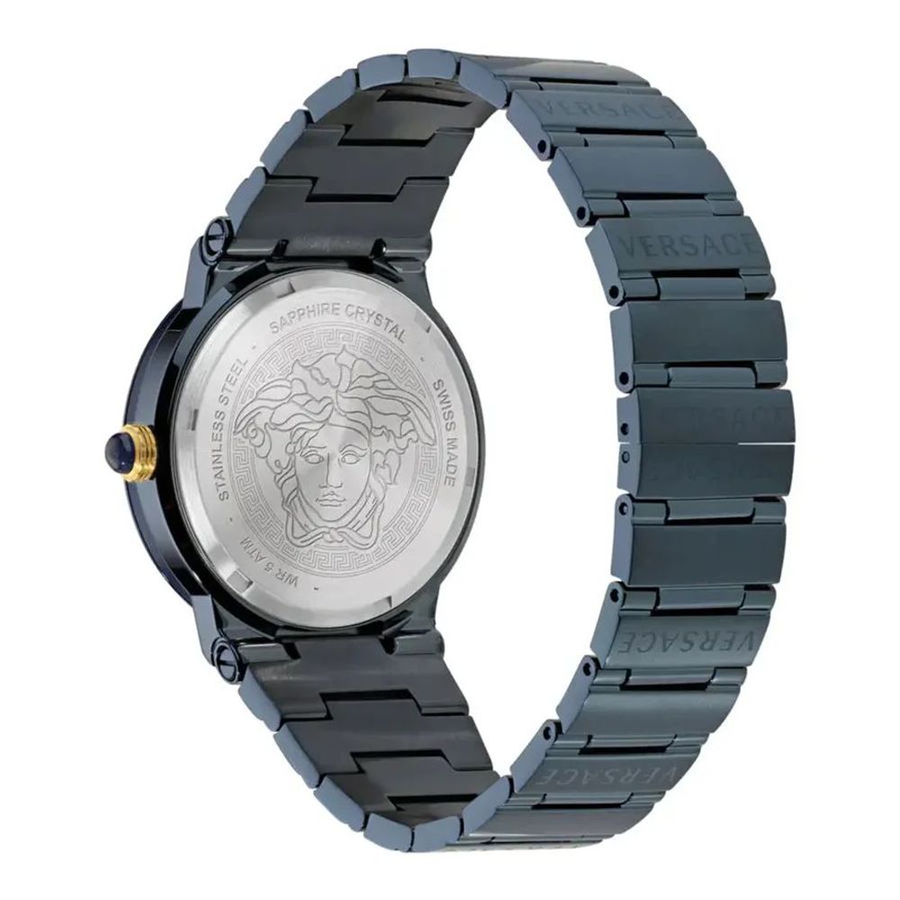 Versace Blaue Edelstahl-Kleideruhr-2