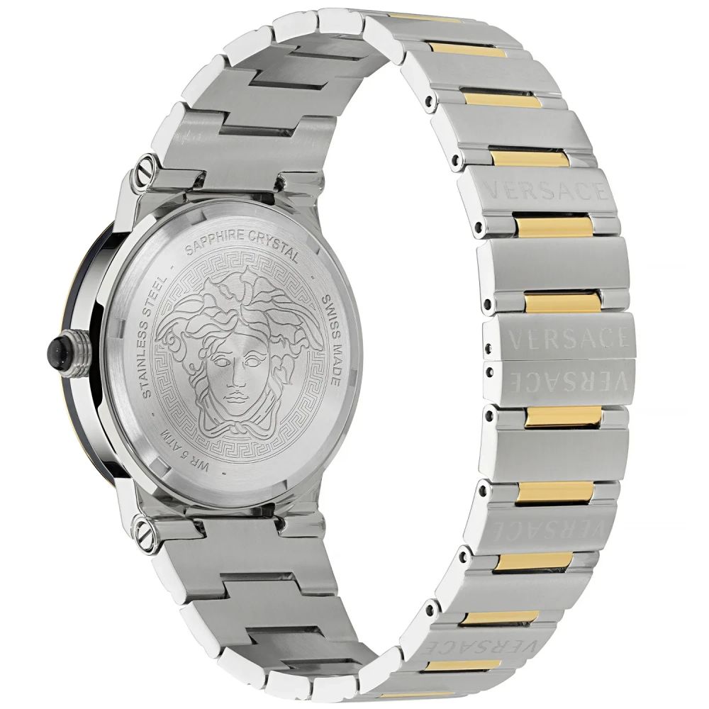 Versace Graue Edelstahl-Dresswatch-2
