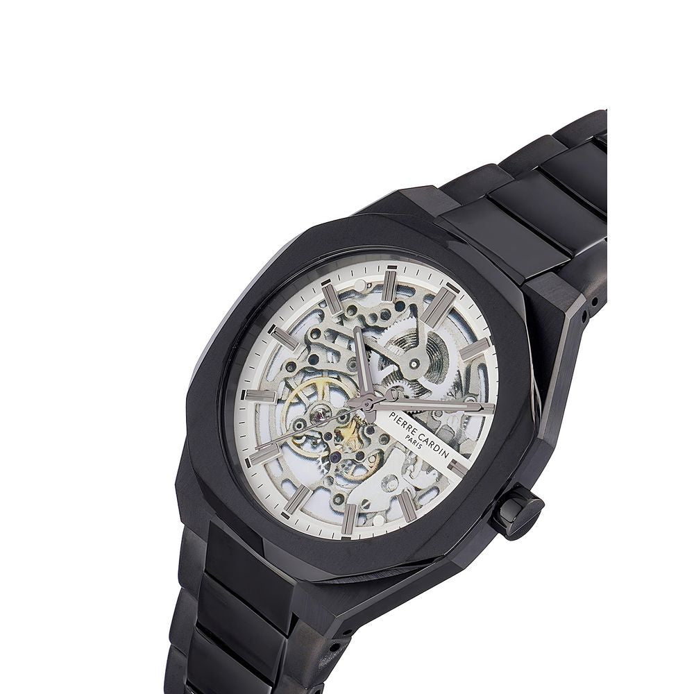 Pierre Cardin Schwarze Edelstahl-Dresswatch-2