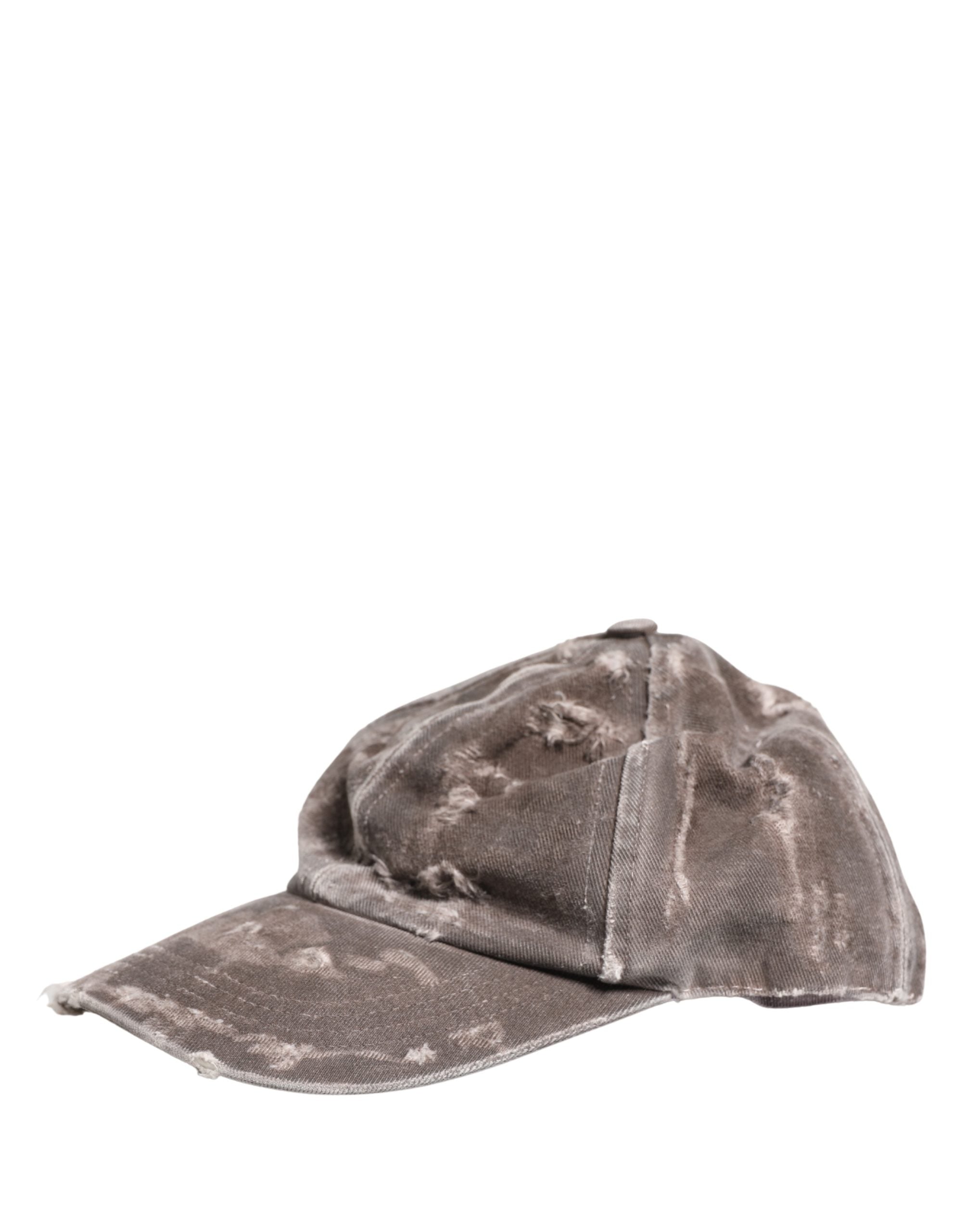 Dolce & Gabbana Men's Distressed Cotton Baseball Cap in Brown-2