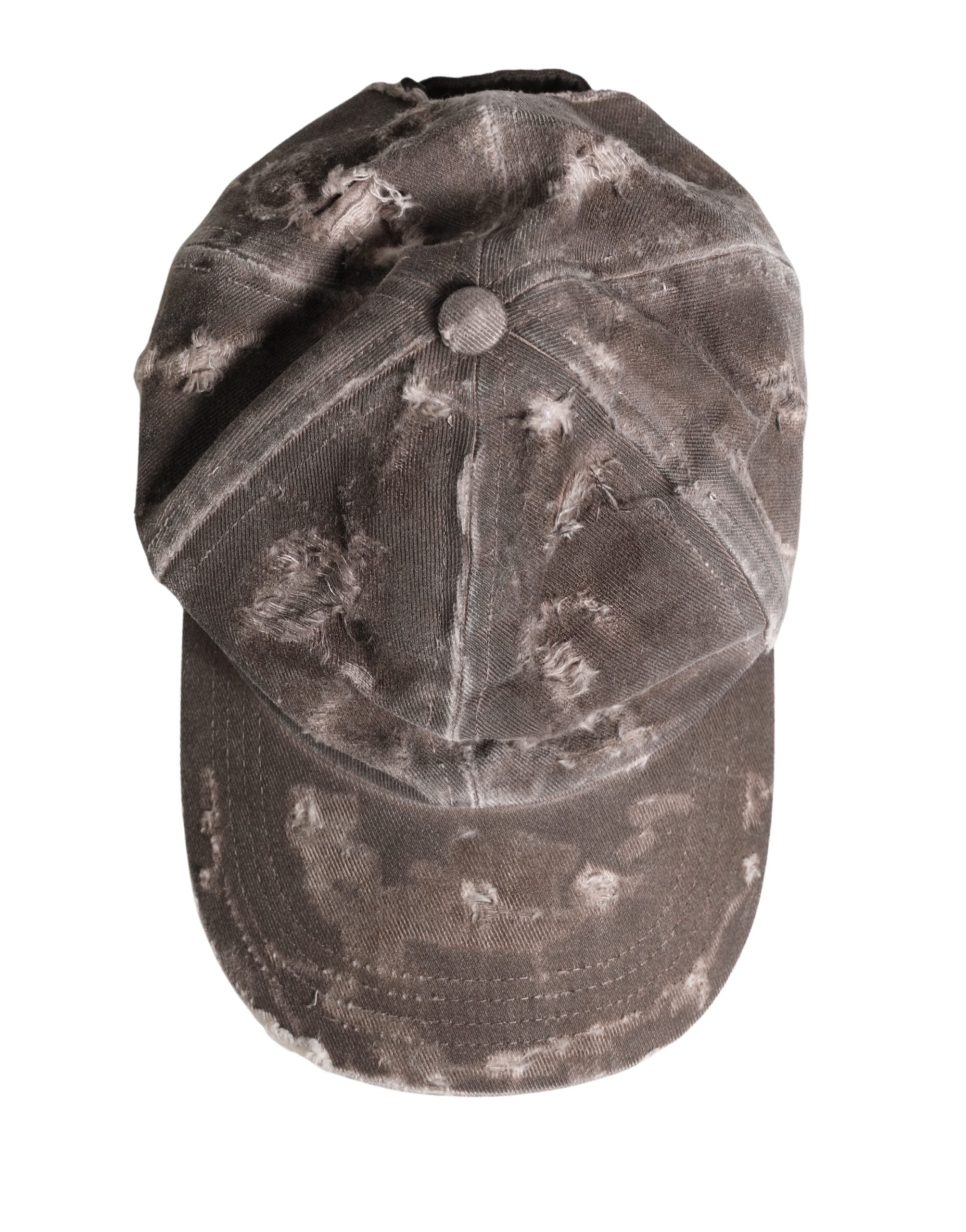 Dolce & Gabbana Men's Distressed Cotton Baseball Cap in Brown-5