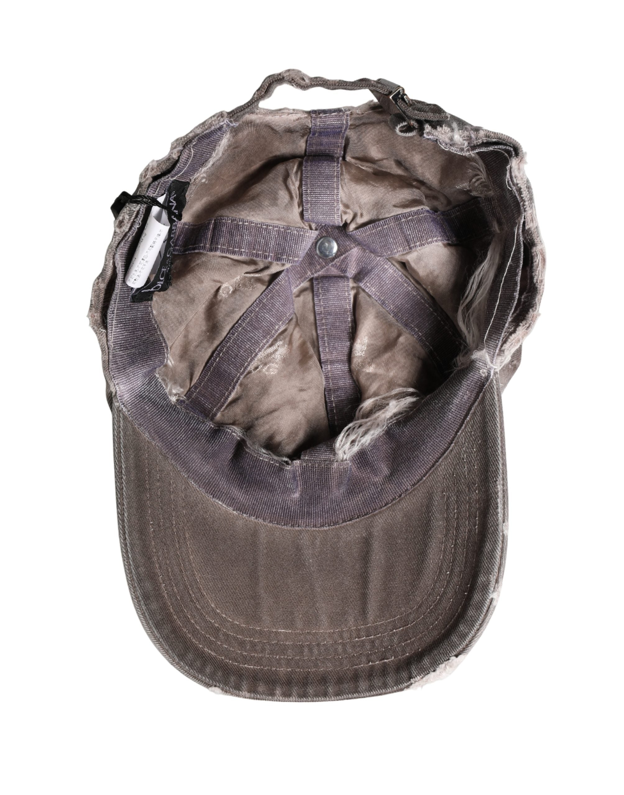 Dolce & Gabbana Men's Distressed Cotton Baseball Cap in Brown-6