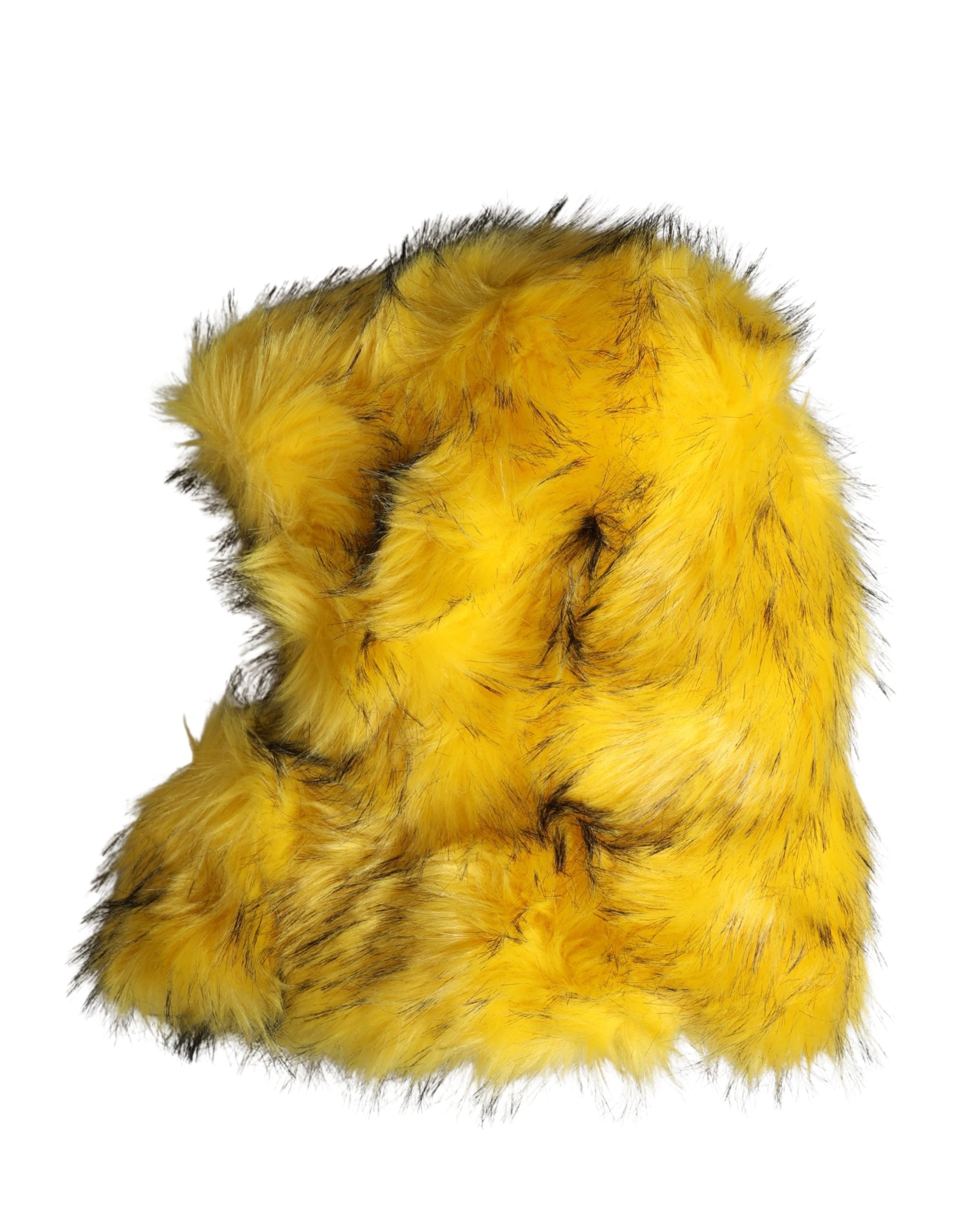 Dolce & Gabbana Yellow Modacrylic Faux Fur Women's Bucket Hat-1