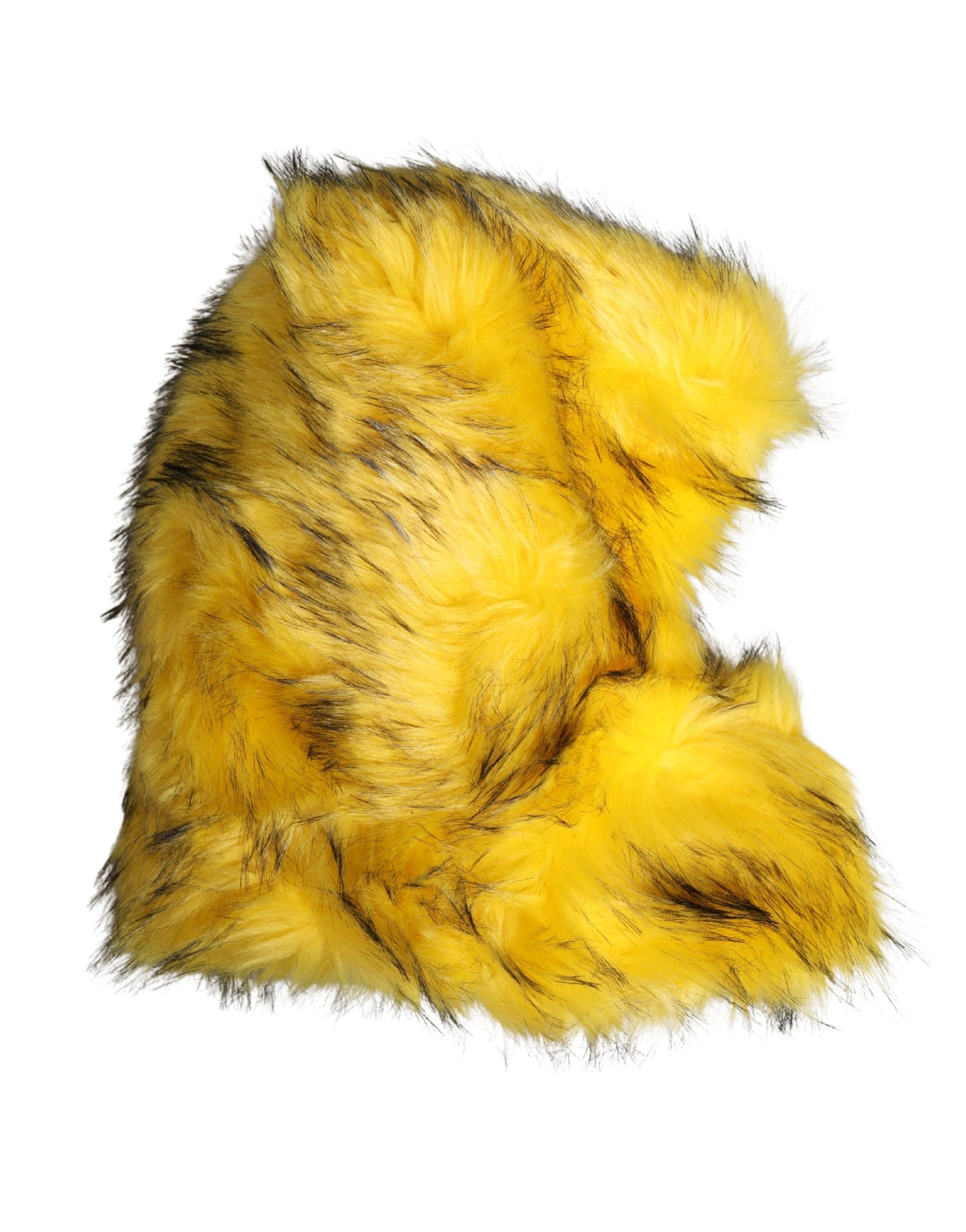 Dolce & Gabbana Yellow Modacrylic Faux Fur Women's Bucket Hat-3