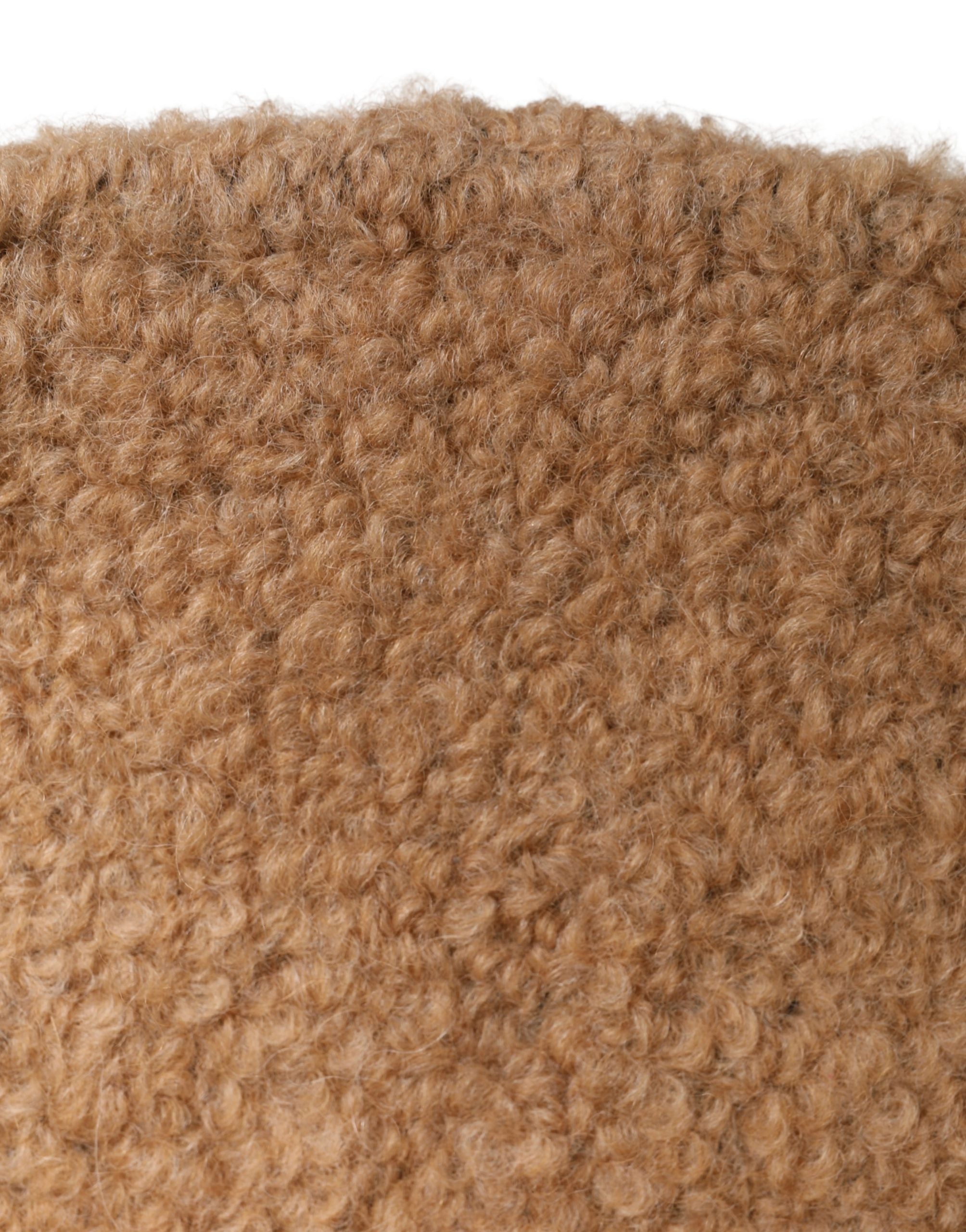 Dolce & Gabbana Beige Virgin Wool Fur Women's Knitted Hat-7
