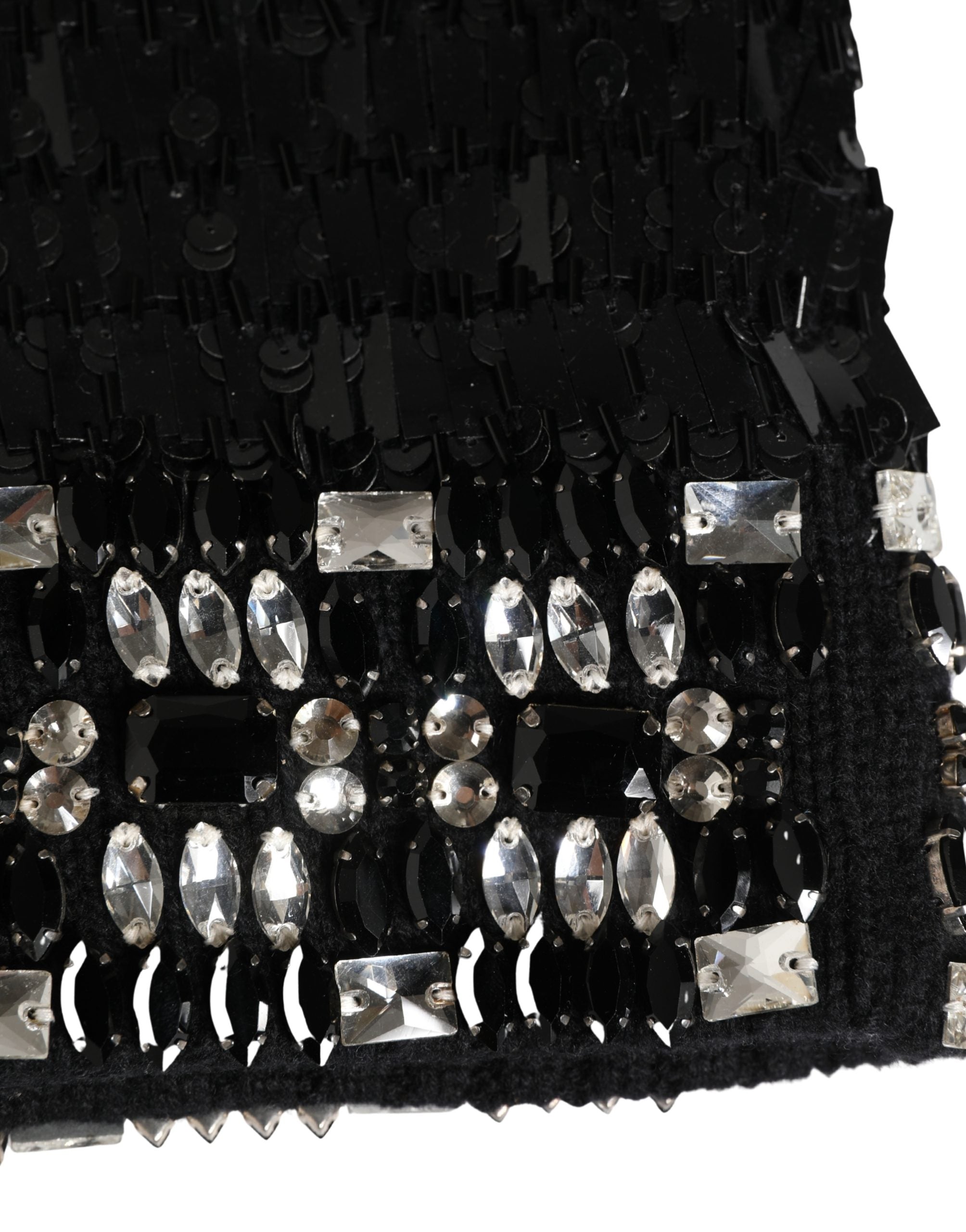 Dolce & Gabbana Schwarze Woll-Sturmhaube mit Kristallbesatz-3