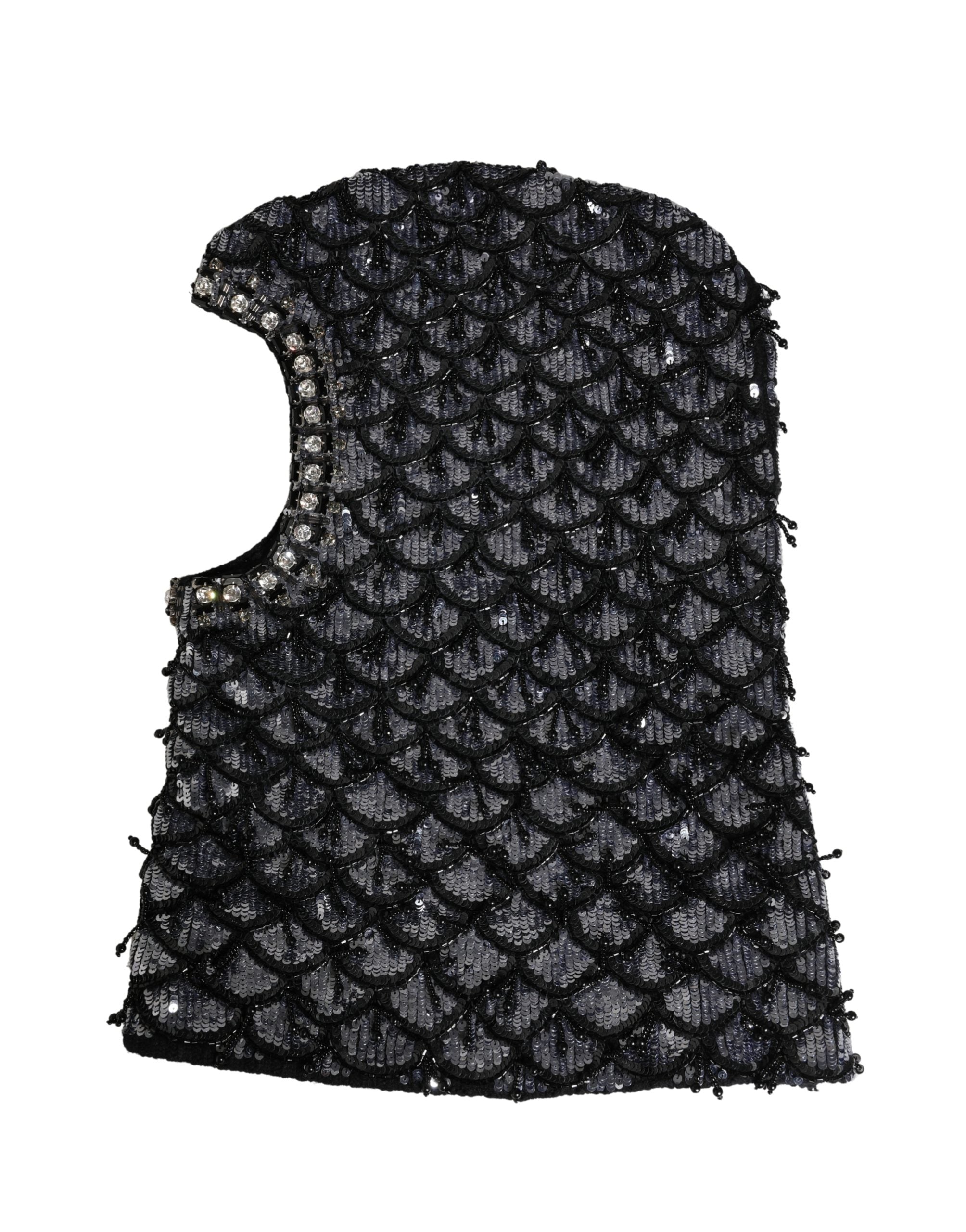 Dolce & Gabbana Black Wool Balaclava with Crystal Embellishment-2
