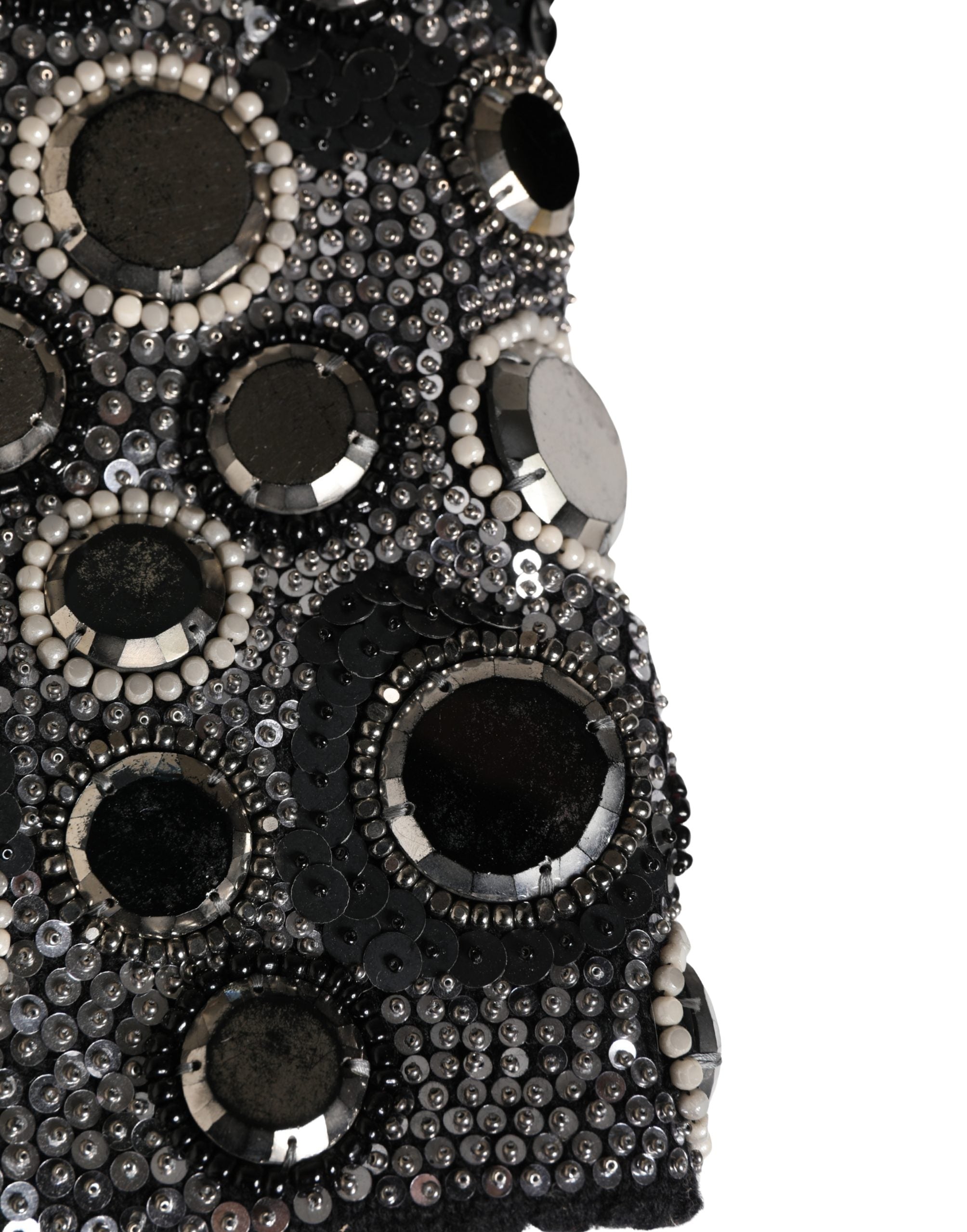 Dolce & Gabbana Black Wool Balaclava with Crystal Embellishment-4