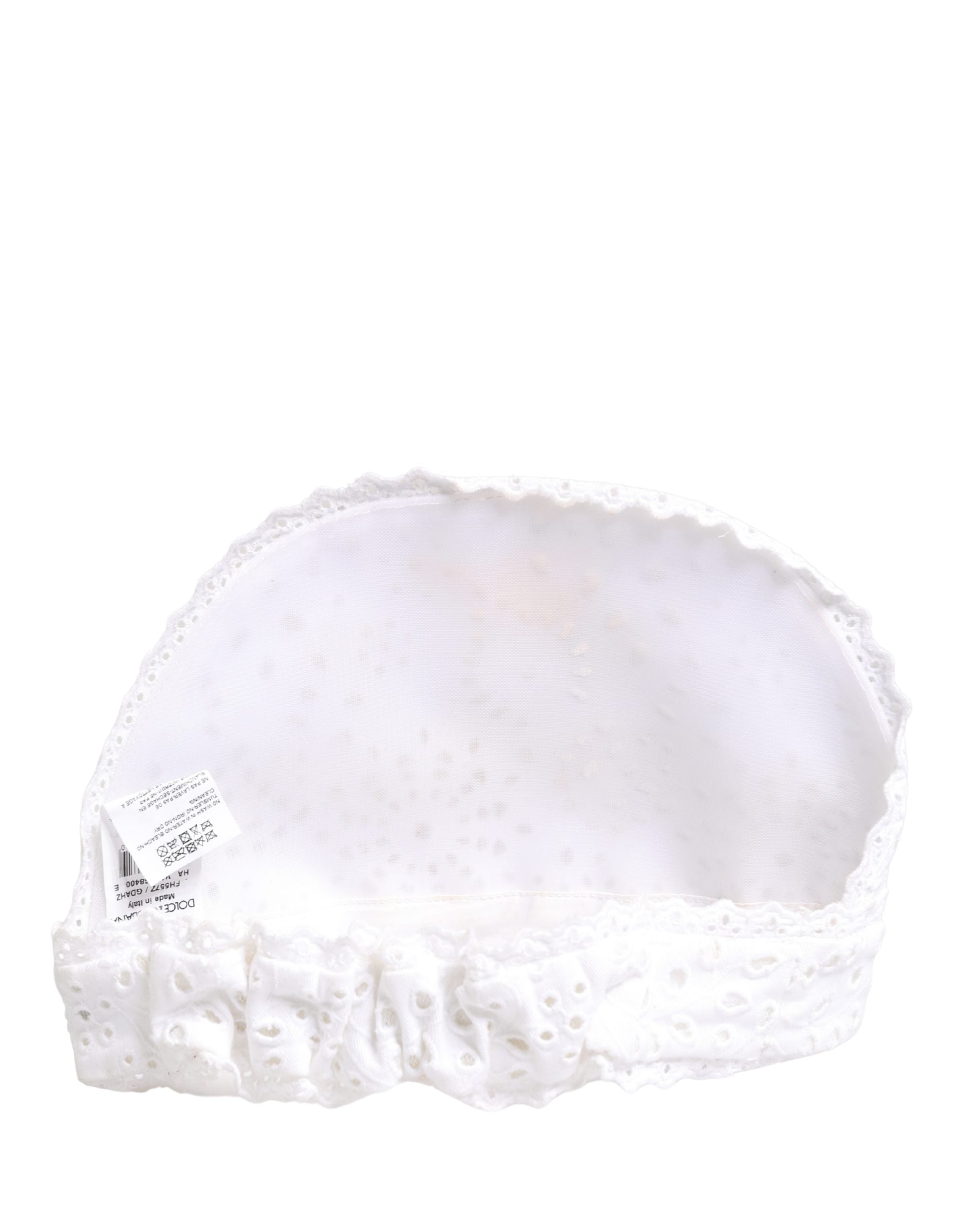 Dolce & Gabbana White Cotton Headband with DG Crystal Embroidery-4